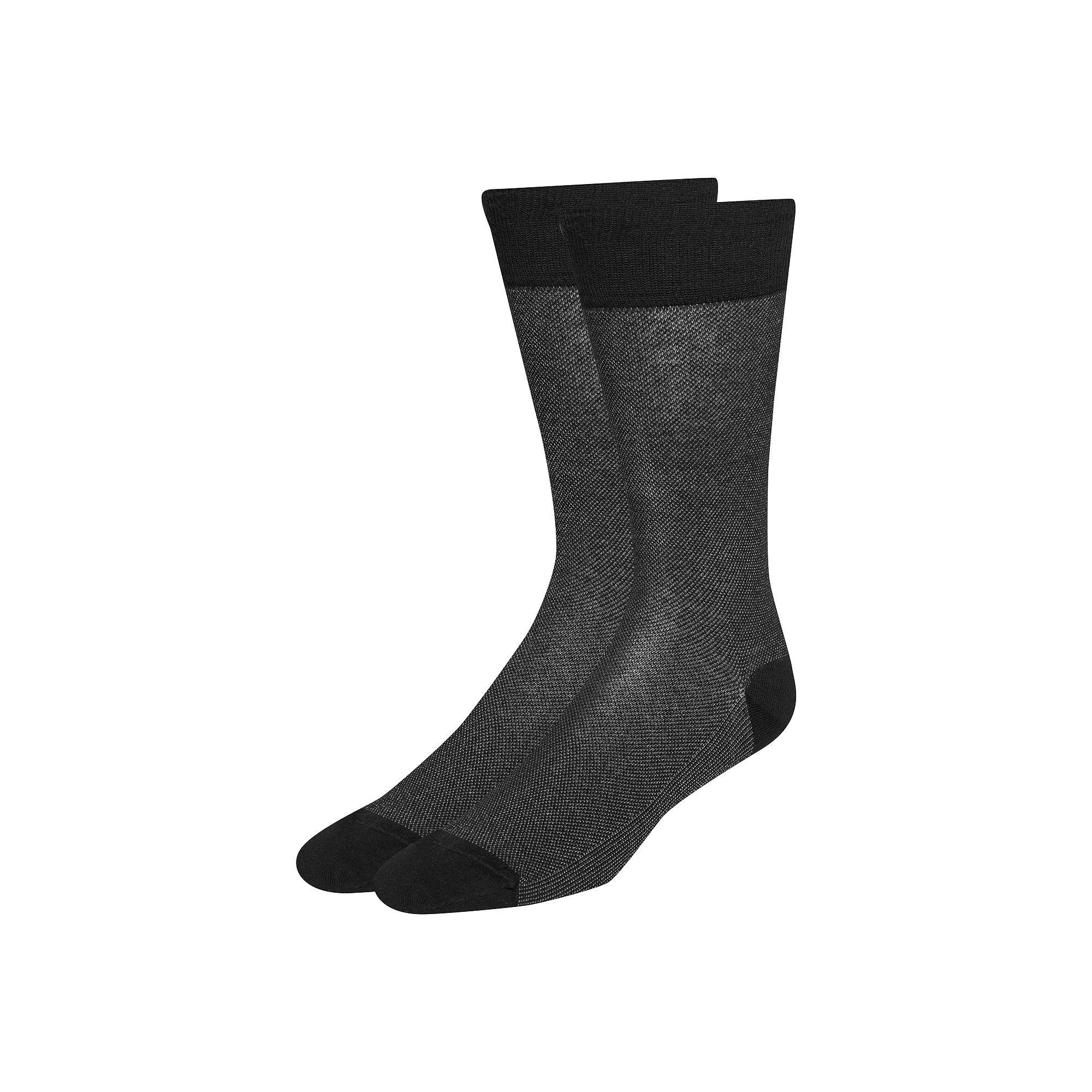 Men's Pique Crew Socks in Black | Cole Haan Product Image