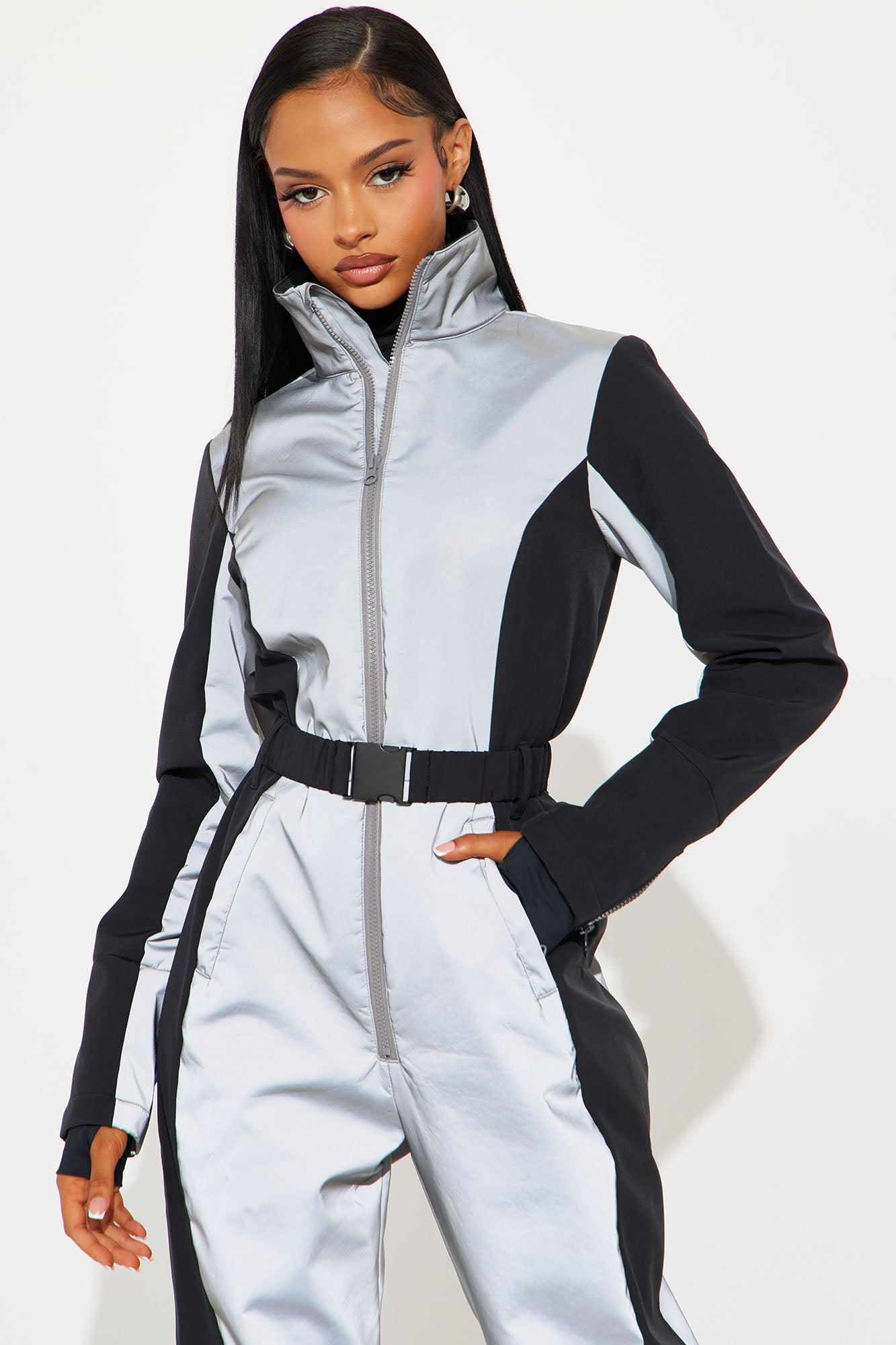 Winter Sports Reflective Ski Jumpsuit - Black Product Image