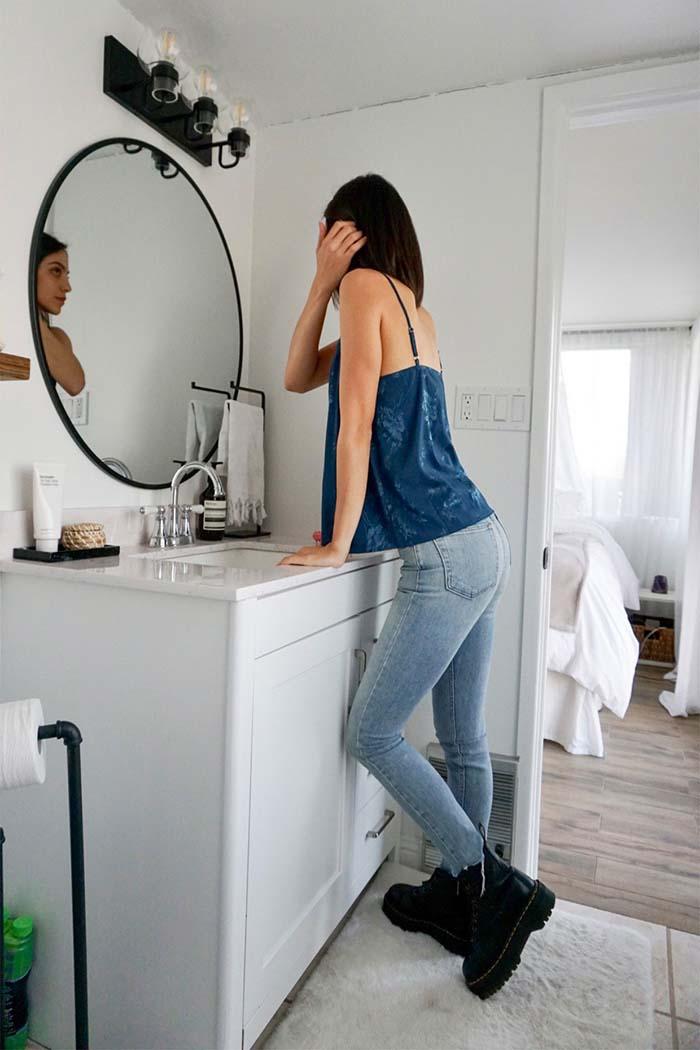 Jacquard Satin Spaghetti Strap Top Product Image