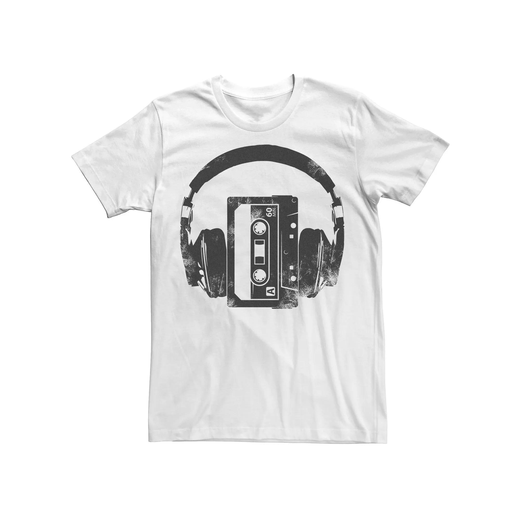 Mens Music For Life Headphones Cassette Graphic Tee Product Image