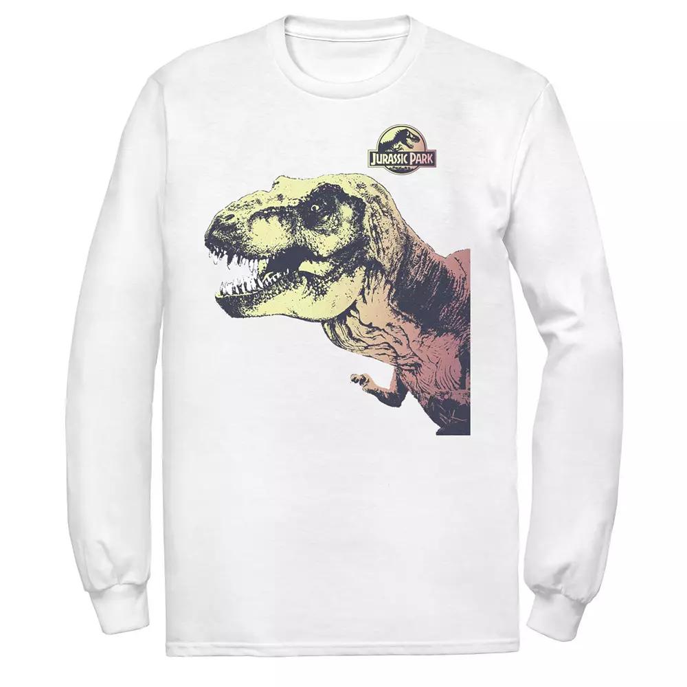 Men's Jurassic Park T-Rex Sunset Color Fill Product Image