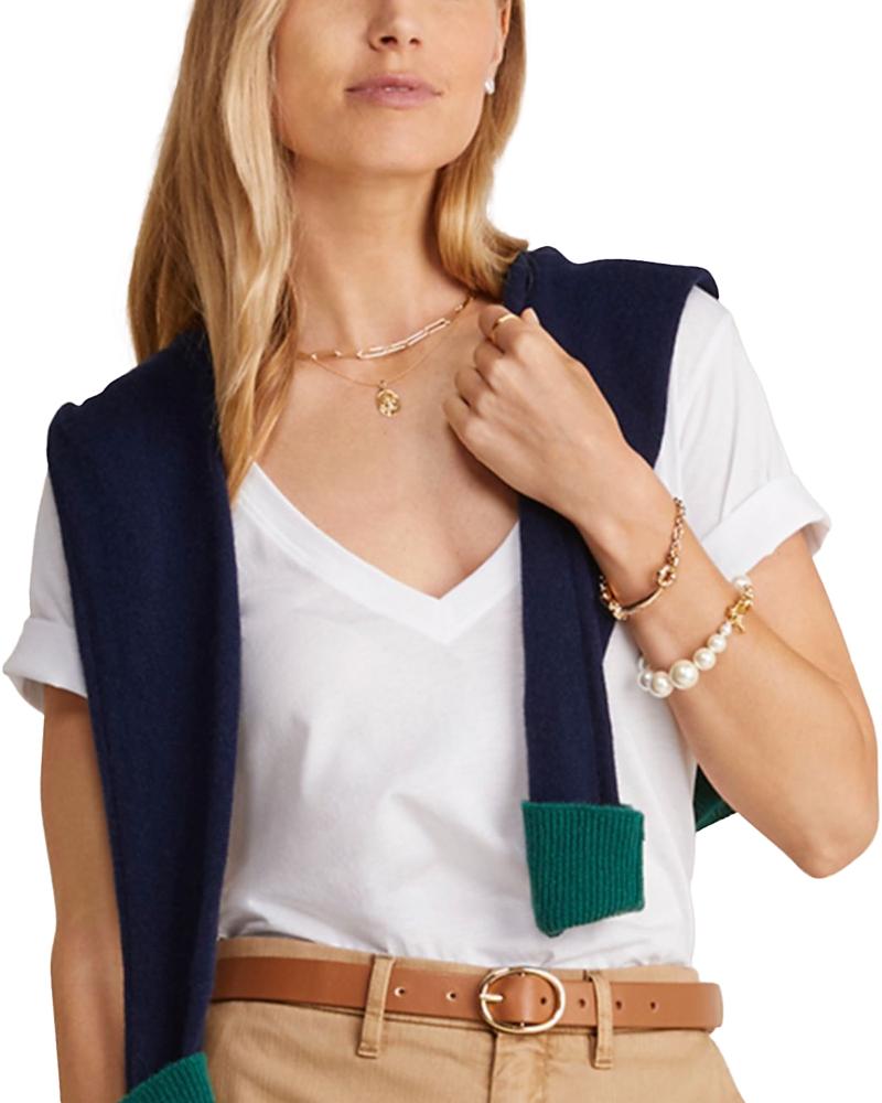 Vineyard Vines Striped V Neck Cotton Tee Product Image