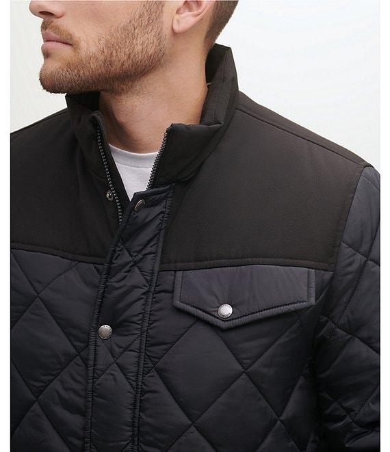 Cole Haan Tonal-Mixed-Media Sherpa Lined Quilted Jacket Product Image