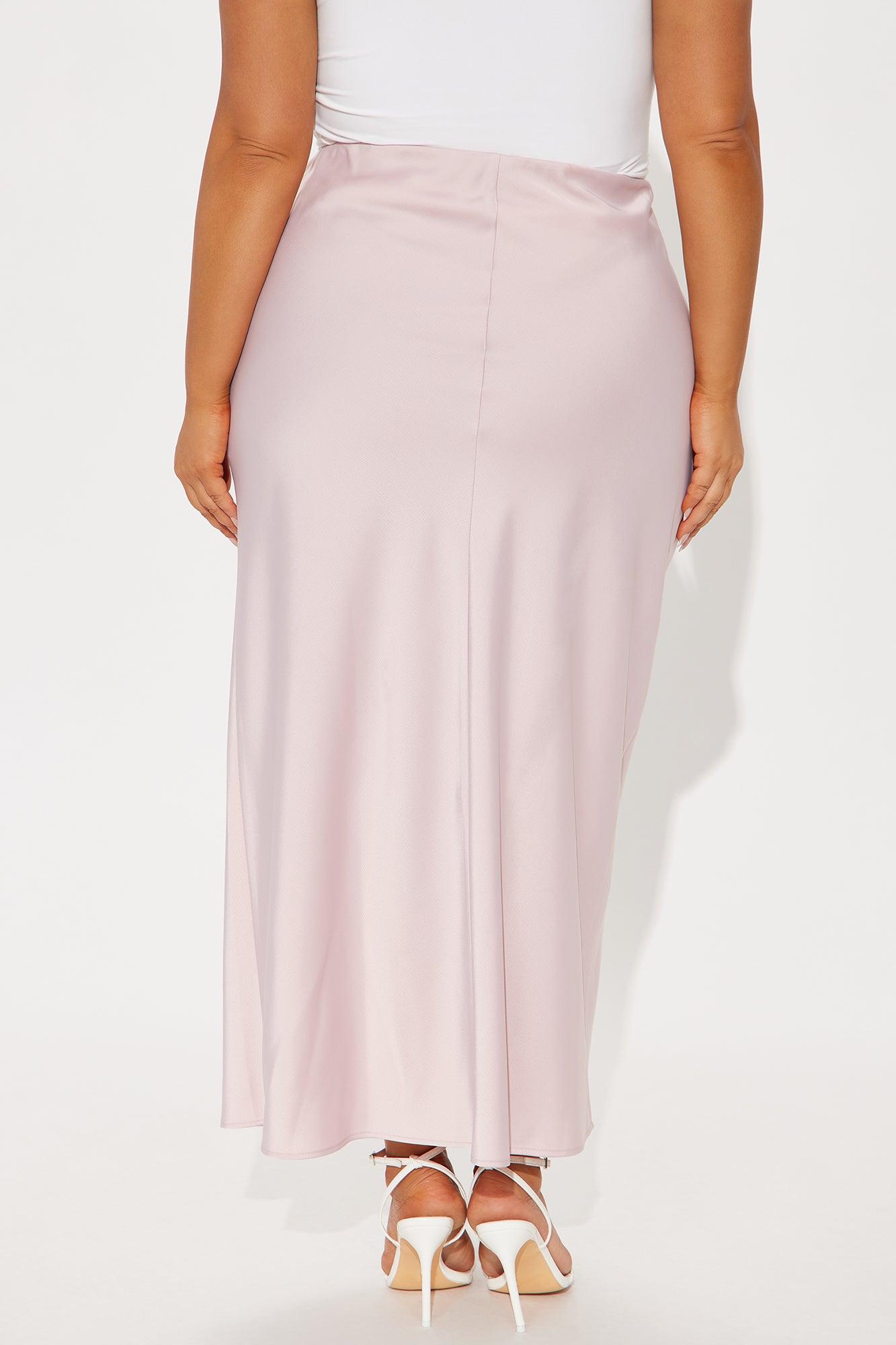 Brunch to GNO Satin Maxi Skirt - Blush Female Product Image