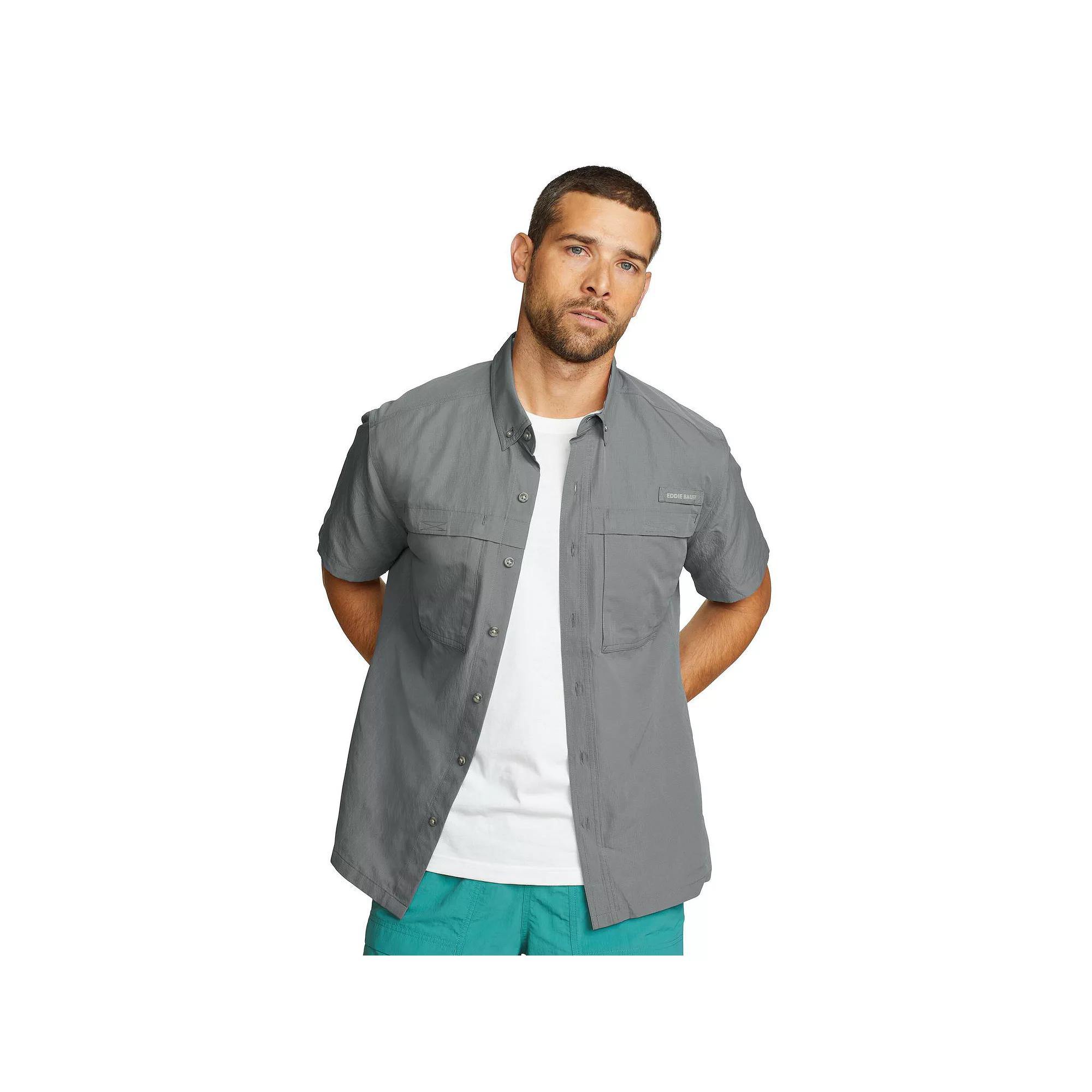 Big & Tall Eddie Bauer Short Sleeve Rainier Ripstop Button-Down Shirt, Men's,  Product Image