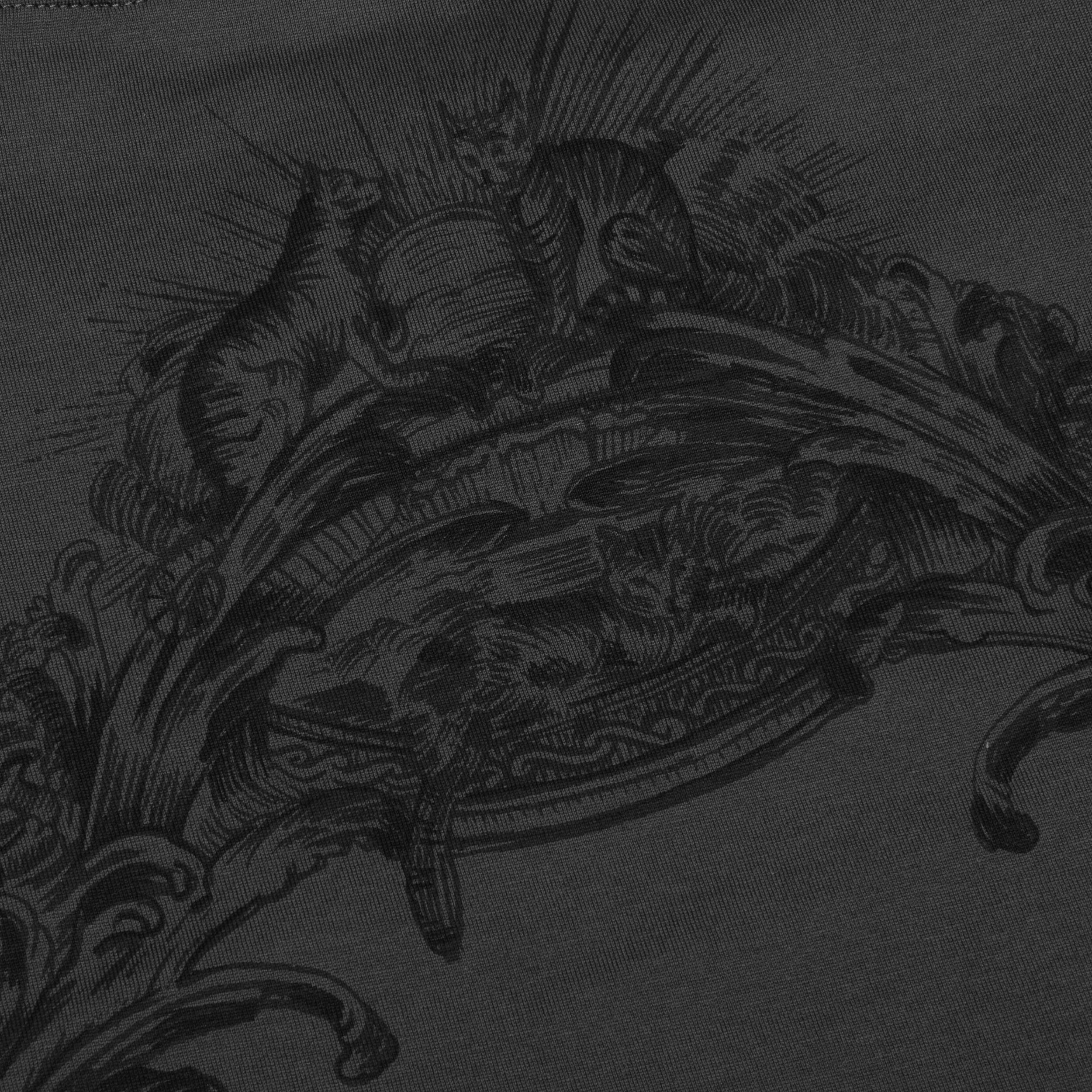 Baroque Print S/S T-Shirt - Charcoal Male Product Image