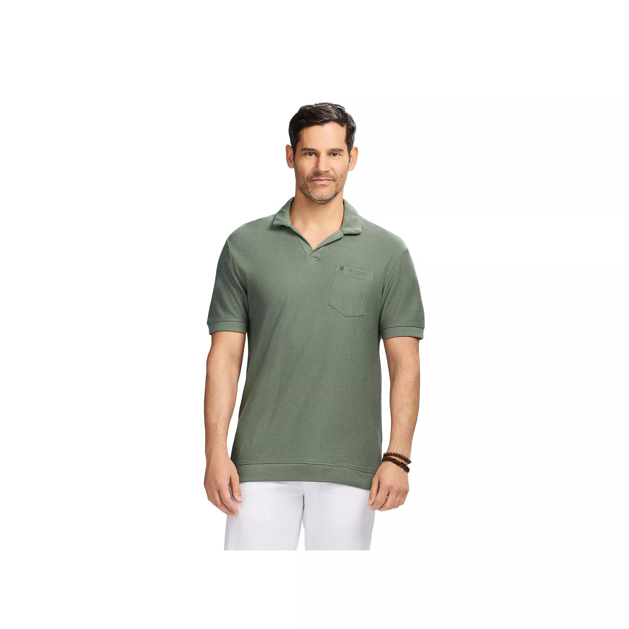 Men's IZOD Short Sleeve Saltwater Dune Knit Texture Polo,  Product Image