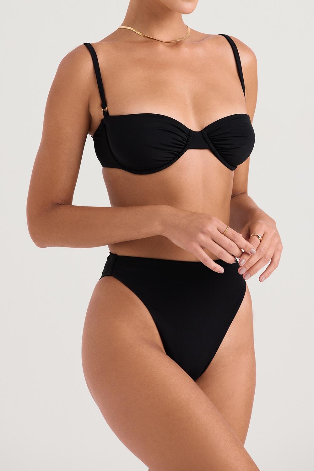 Mykonos  black high waist bikini bottom Product Image