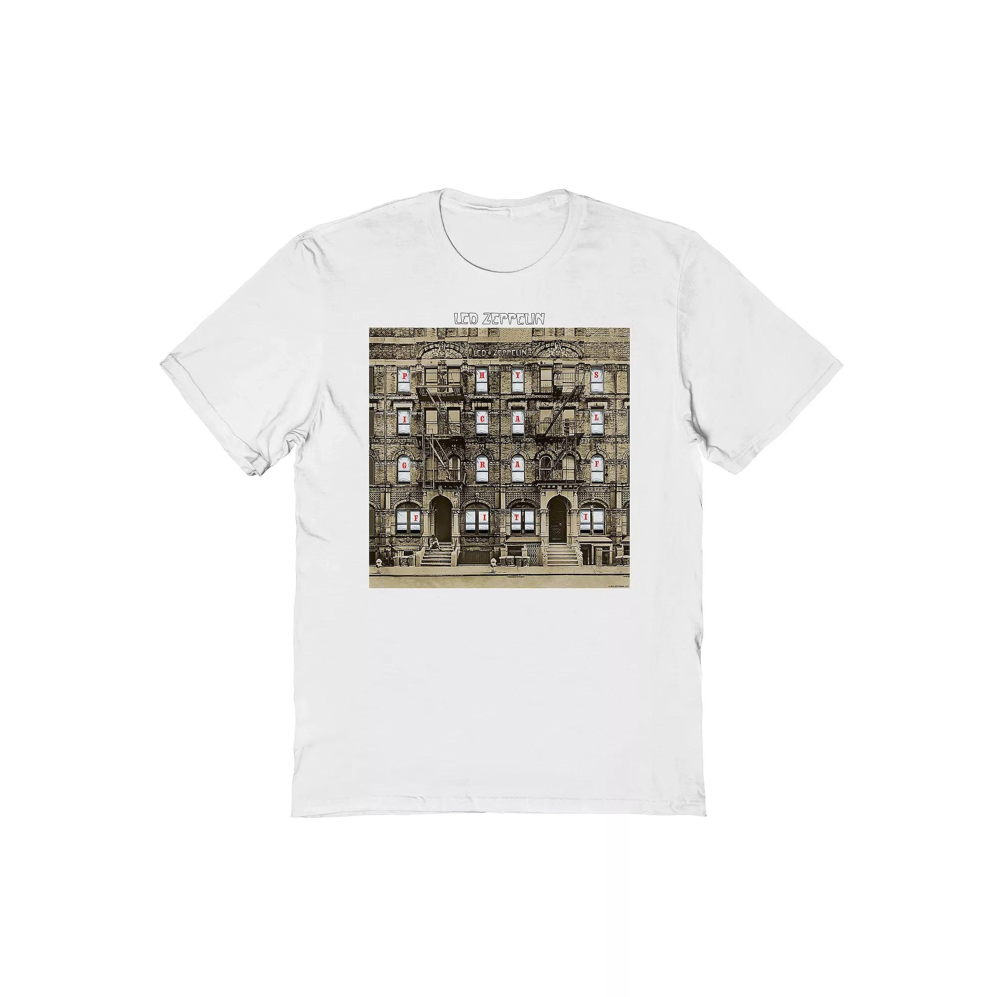 Men's Led Zeppelin Physical Graffiti 2 Graphic Tee, Size: Large, White Product Image