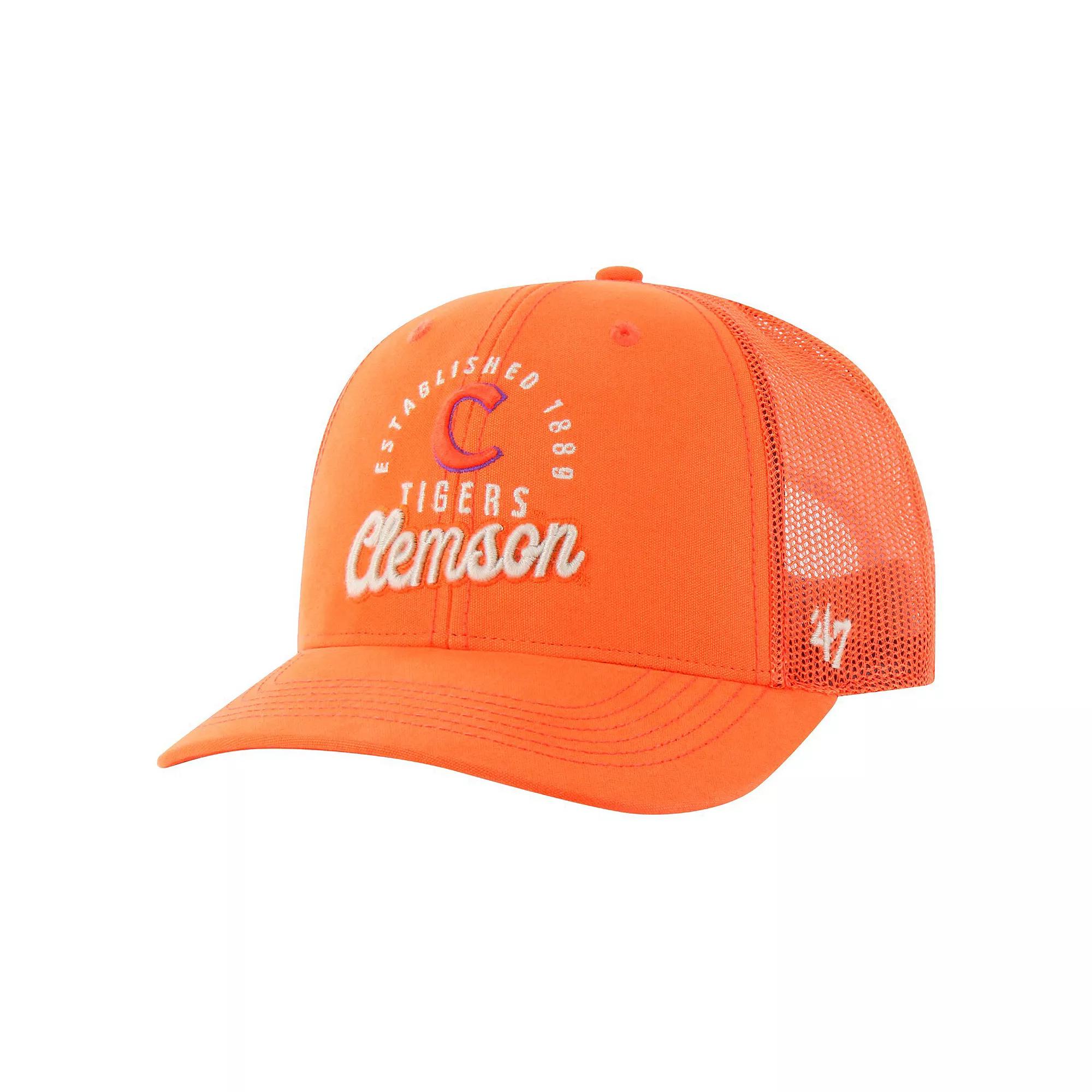 Men's '47 Orange Clemson Tigers Pitstop Trucker Adjustable Hat Product Image