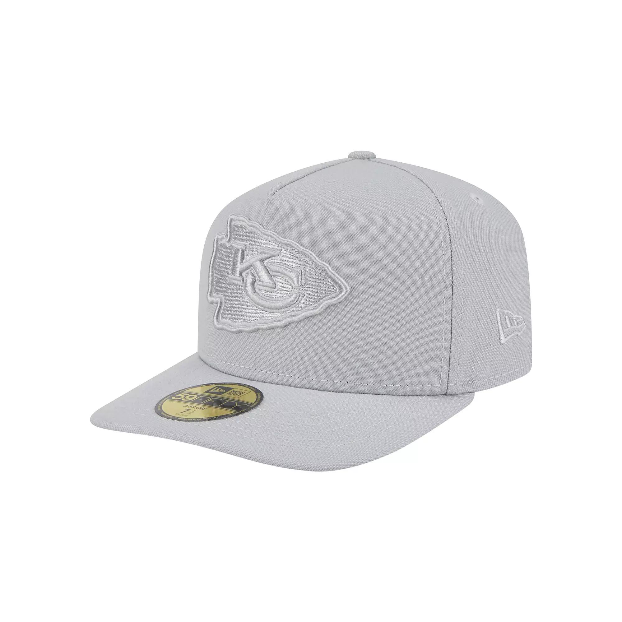 Men's New Era Gray Kansas City Chiefs Color Pack A-Frame 59FIFTY Fitted Hat, Size: 7 7/8, Grey Product Image