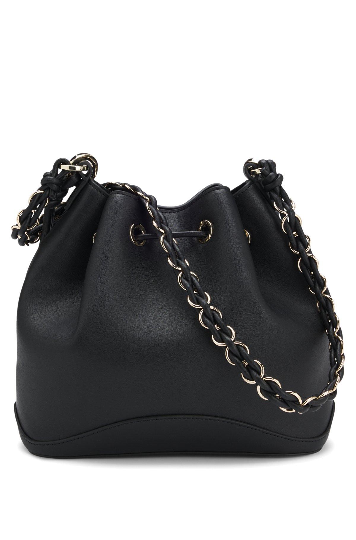 Faux-leather bucket bag with two straps Product Image