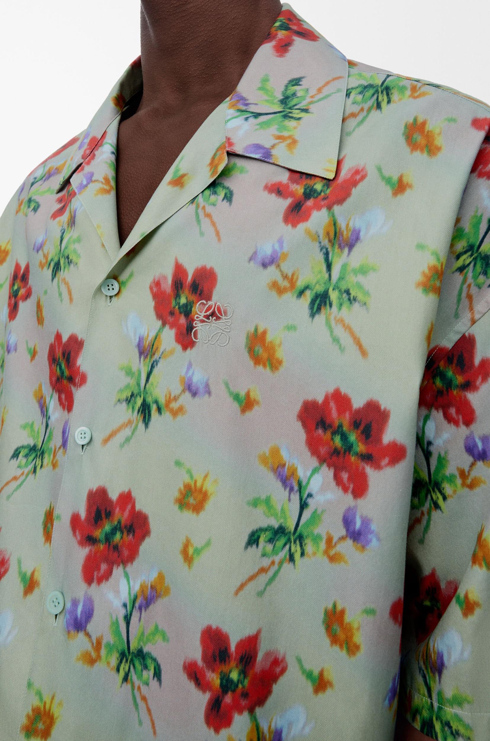 Short sleeve shirt in cotton and silk Product Image