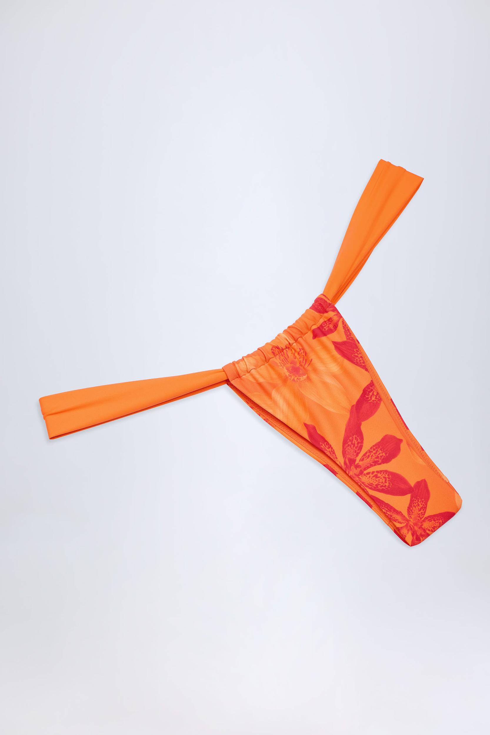 Cheeky Bikini Bottoms in Orange Orchid Print Product Image