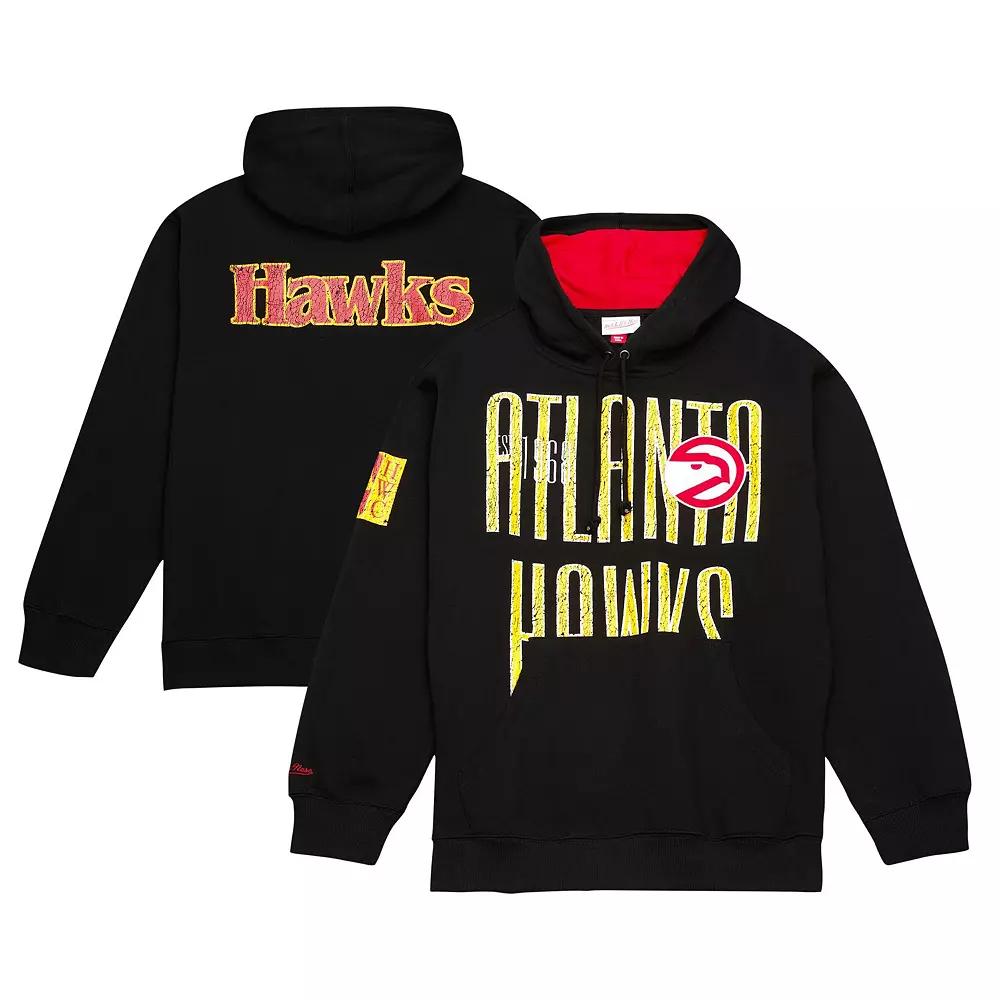Men's Mitchell & Ness Black Atlanta Hawks Hardwood Classics OG 2.0 Pullover Hoodie,  Product Image