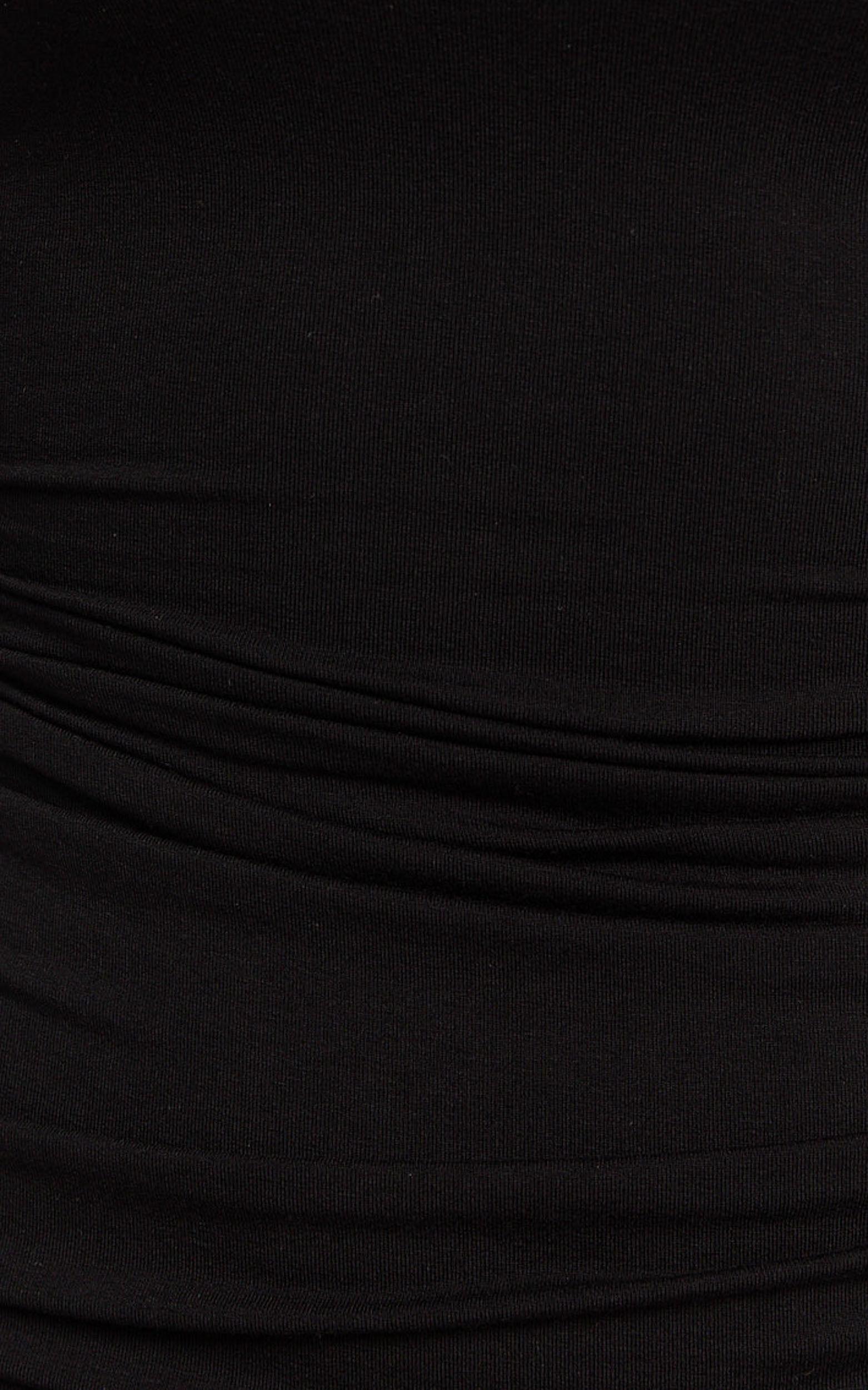 Ollie Mini Dress - Scoop Neck Side Ruched Bodycon Dress in Black Product Image