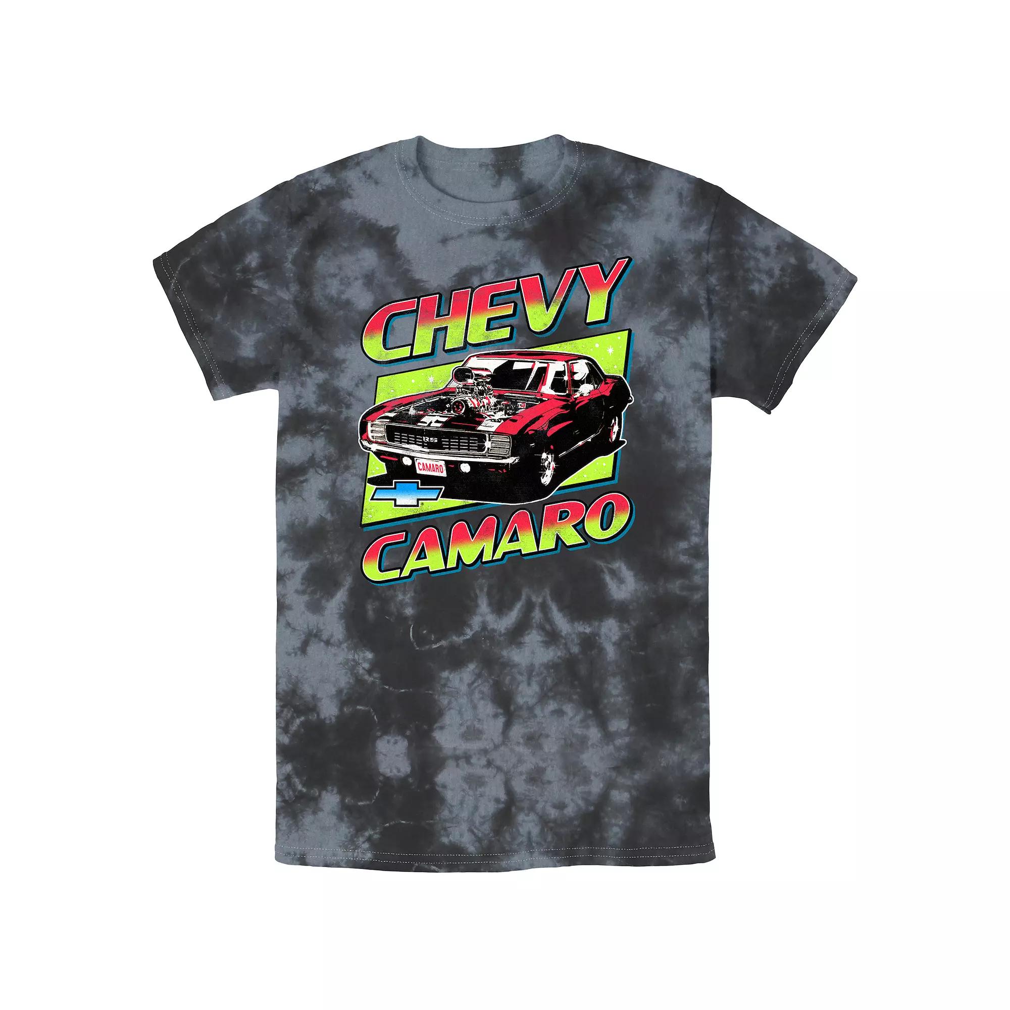 Men's Chevy Camaro Fluorescent Poster Bombard Wash Graphic Tee, Size: Medium, Black Grey Product Image