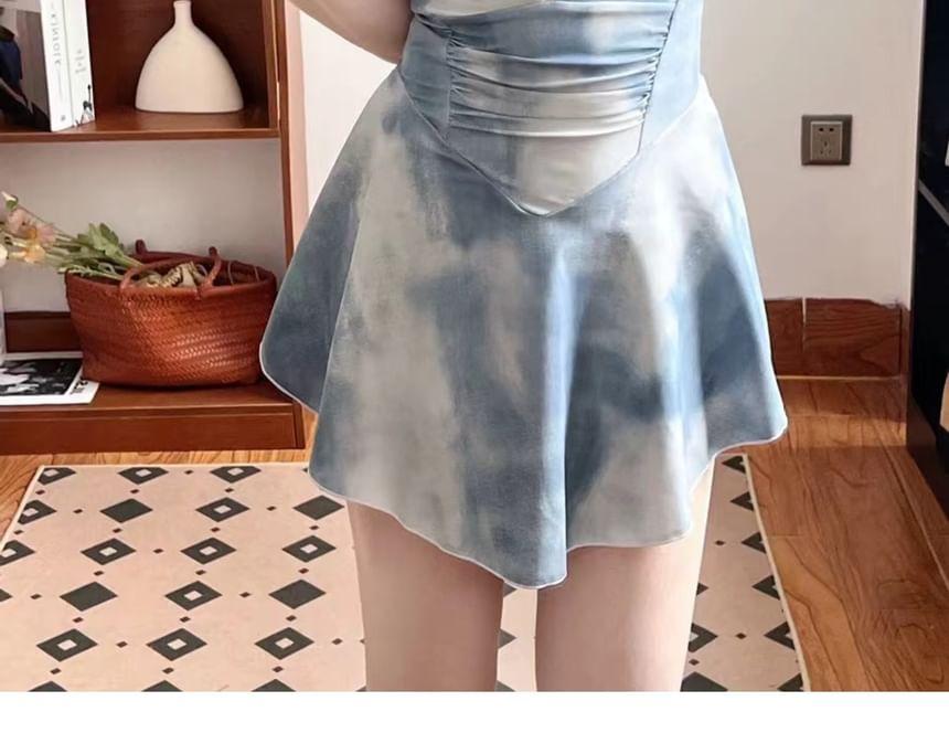 Halter Tie Dye Knot Swim Dress Product Image