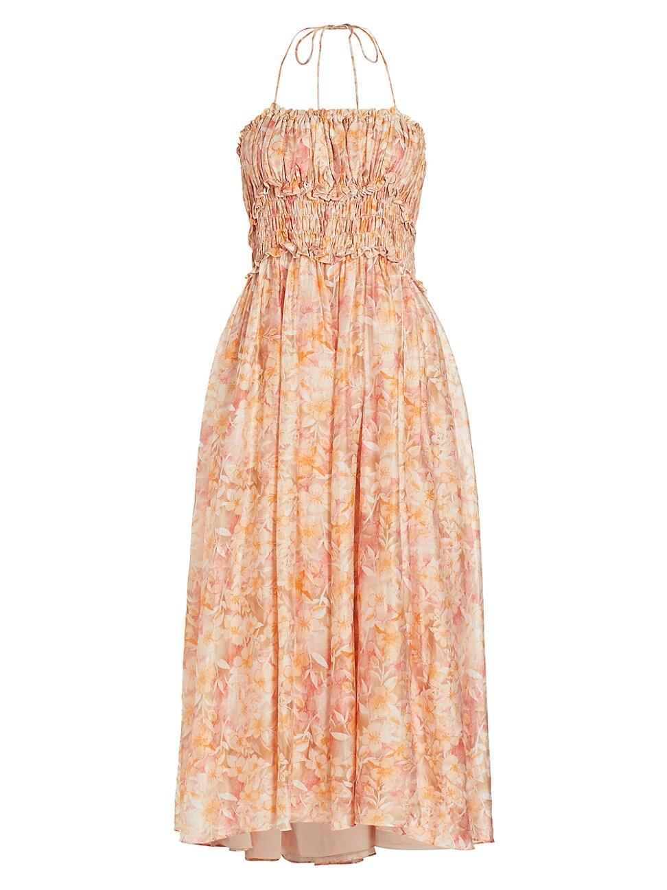 Womens Malese Floral Shirred Midi-Dress Product Image
