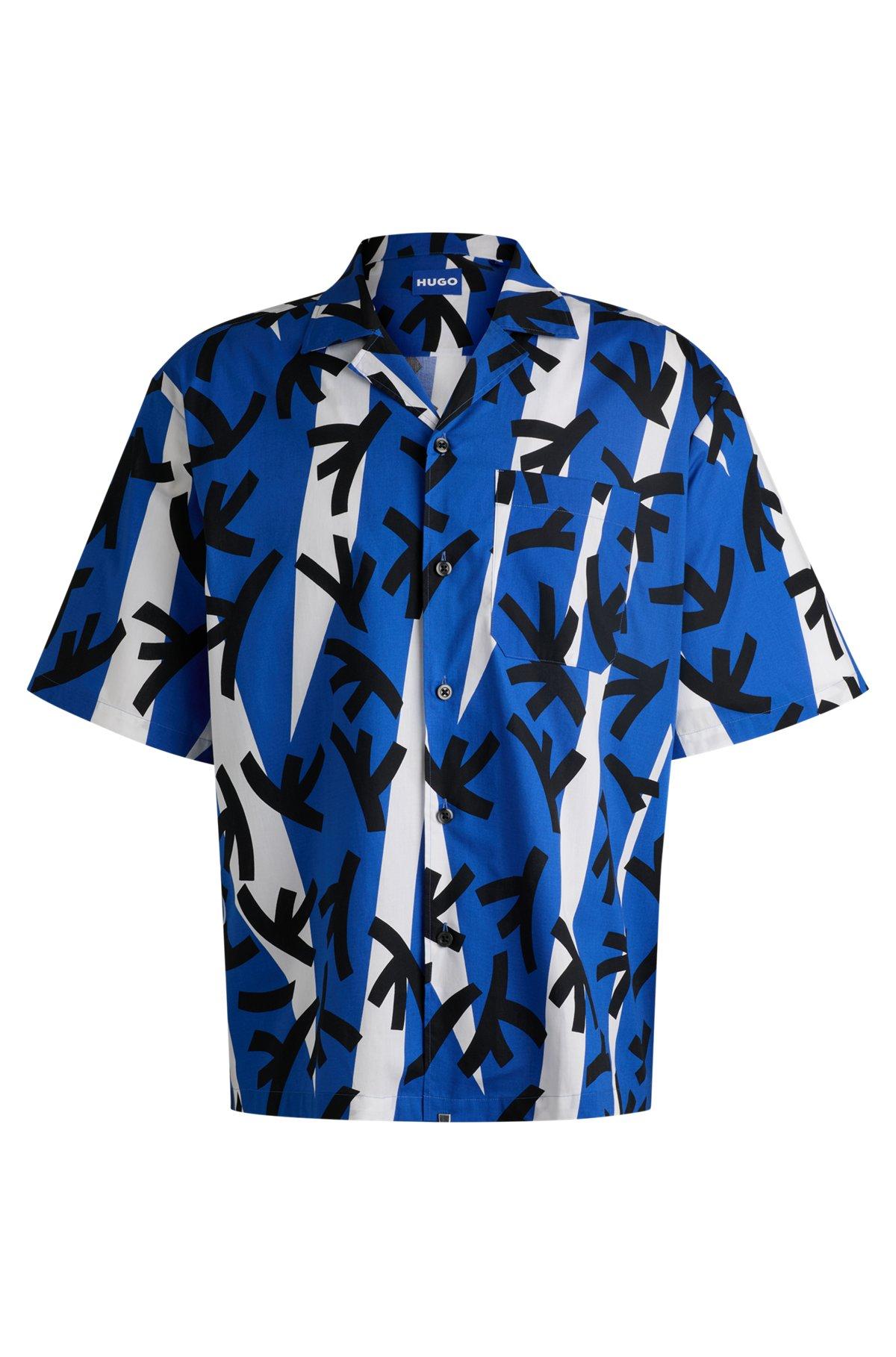 Relaxed-fit shirt in printed cotton poplin Product Image