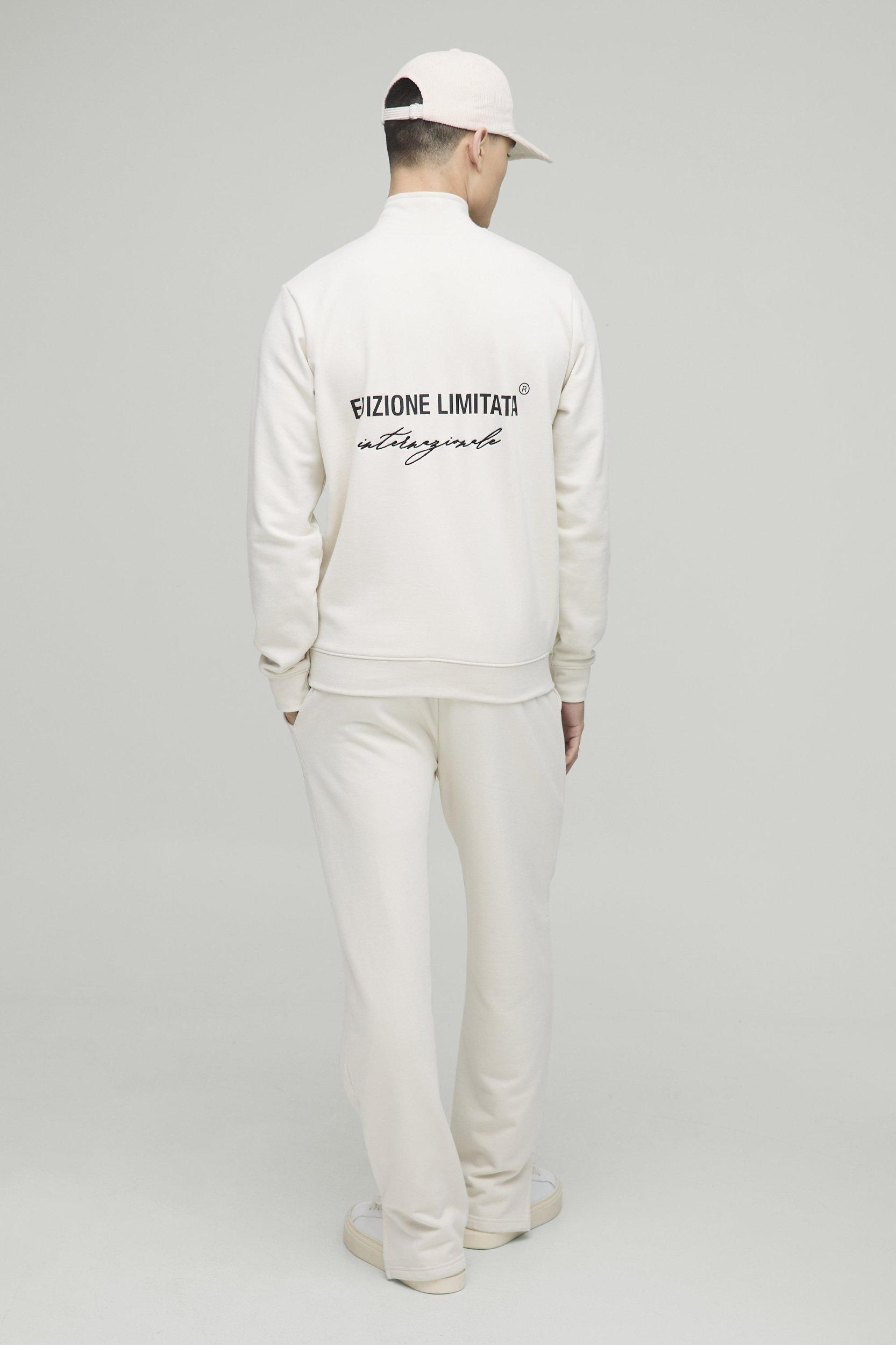 Regular Fit Edizione Heavyweight Zip Funnel Neck Sweatshirt | boohooMAN USA Product Image