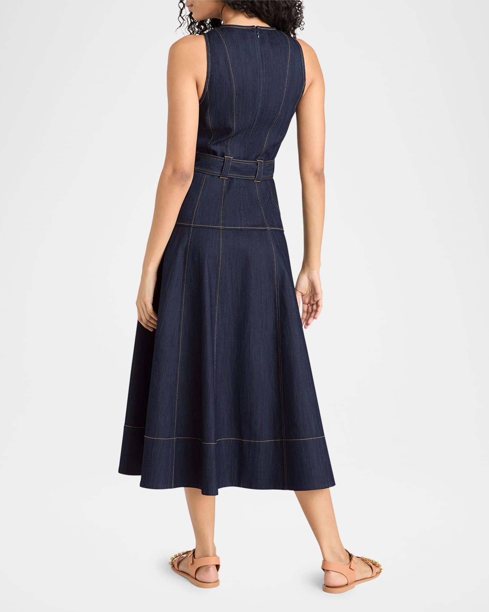 Margaret Sleeveless Denim Midi Dress Product Image