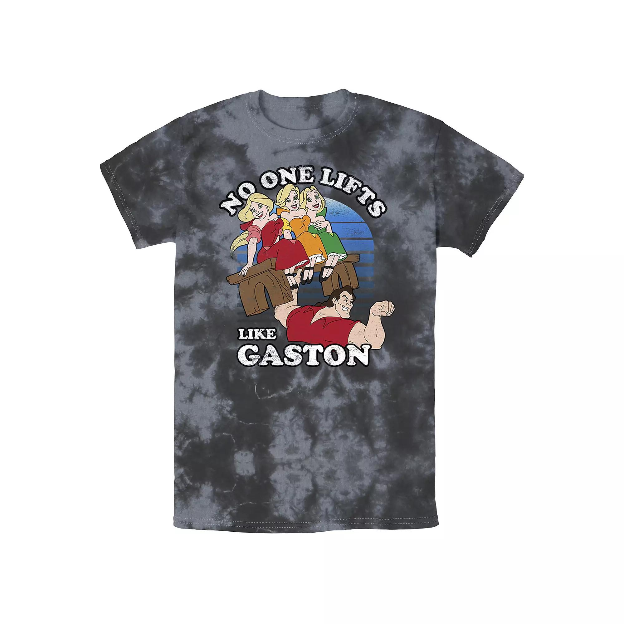 Men's Disney Beauty And The Beast No One Lifts Like Gaston Bomabrd Wash Tee, Size: Large, Black Grey Product Image