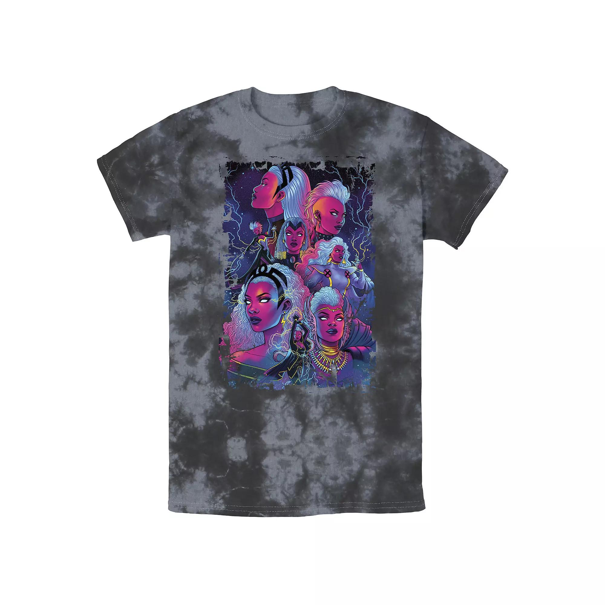 Men's Marvel X-Men Storm Of Past And Present Distressed Poster Bomabrd Wash Tee, Boy's, Size: Small, Black Grey Product Image