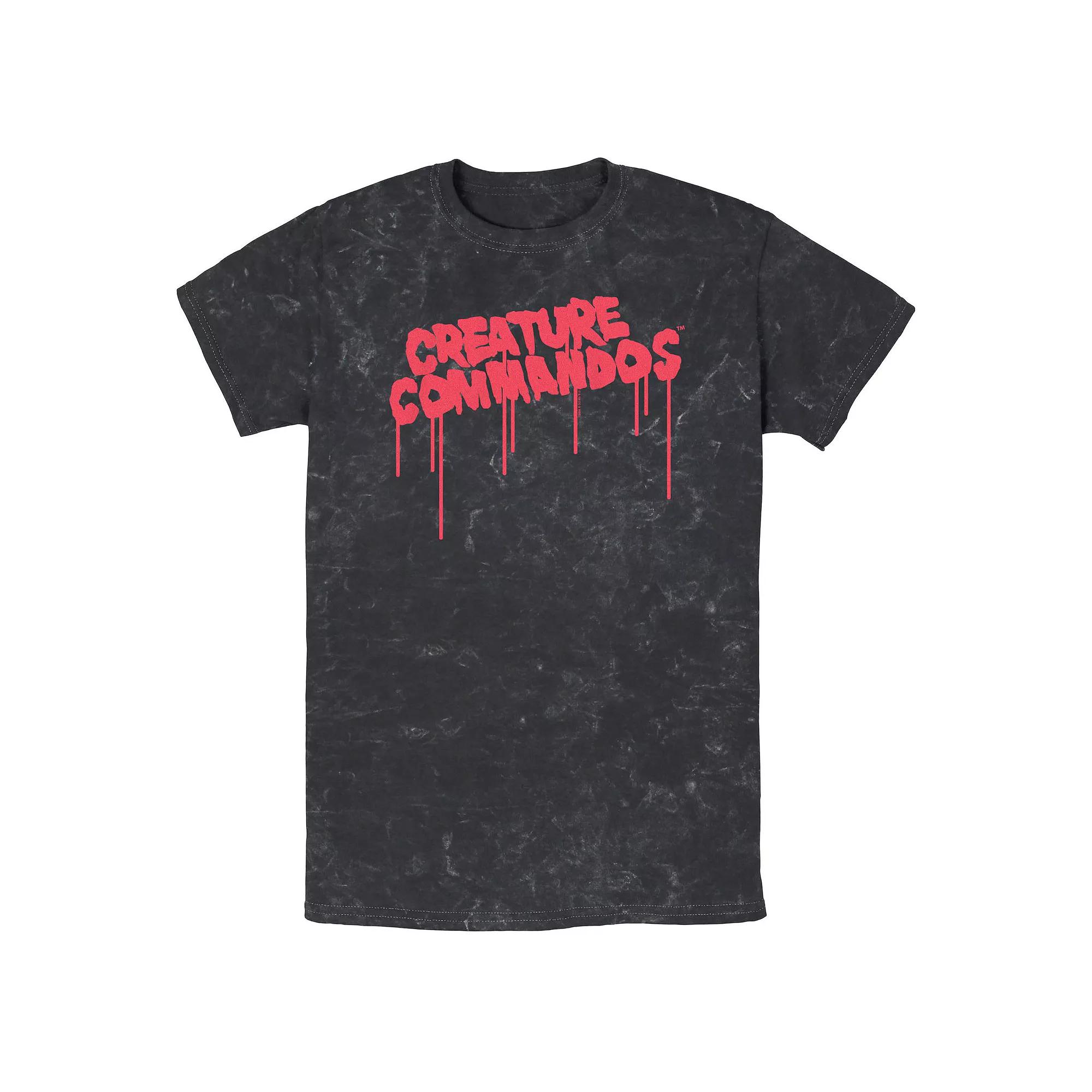 Men's Creature Commandos Drippy Paint Mineral Wash Graphic Tee,  Product Image