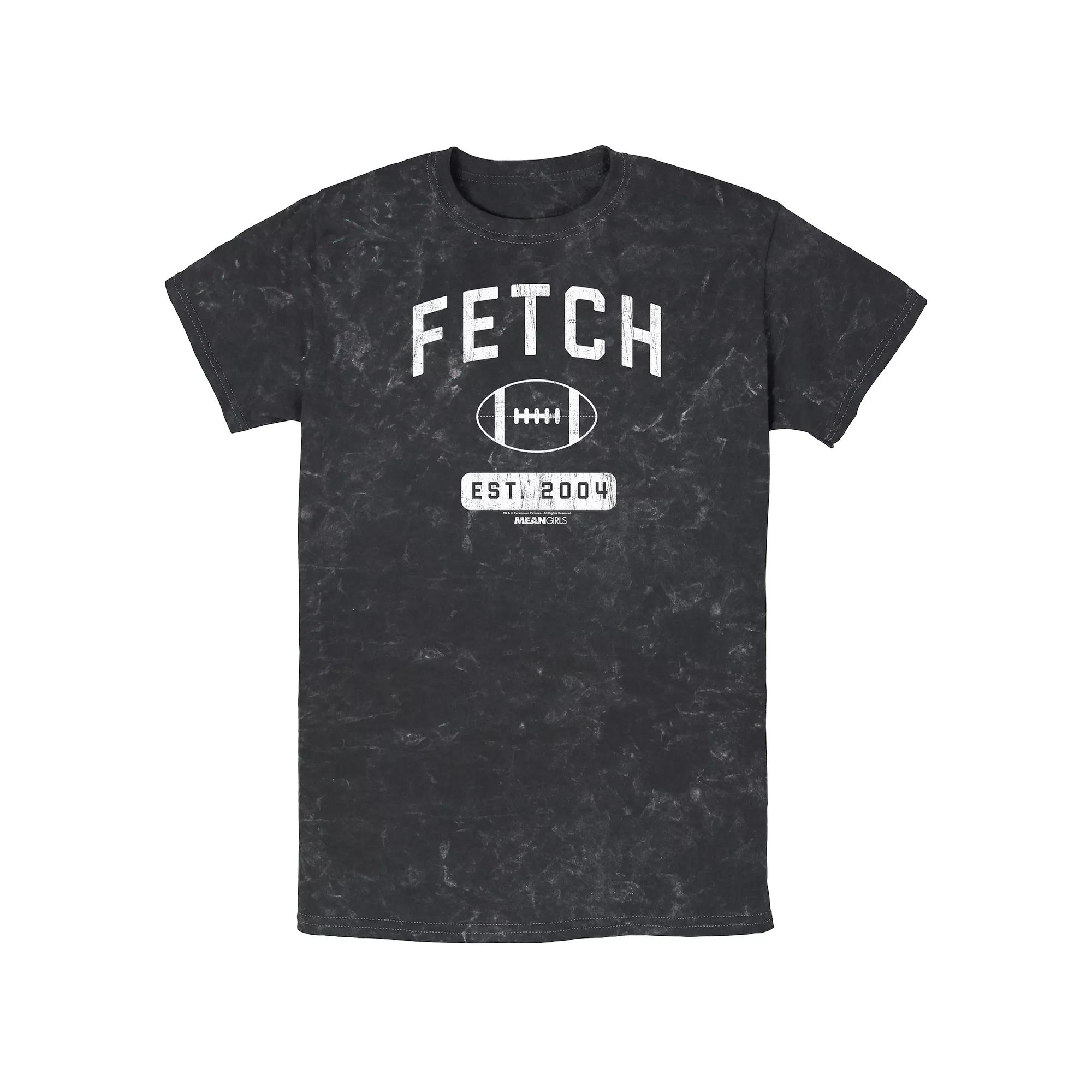 Men's Mean Girls Fetch Est. 2004 Mineral Wash Graphic Tee, Size: XL, Black Product Image