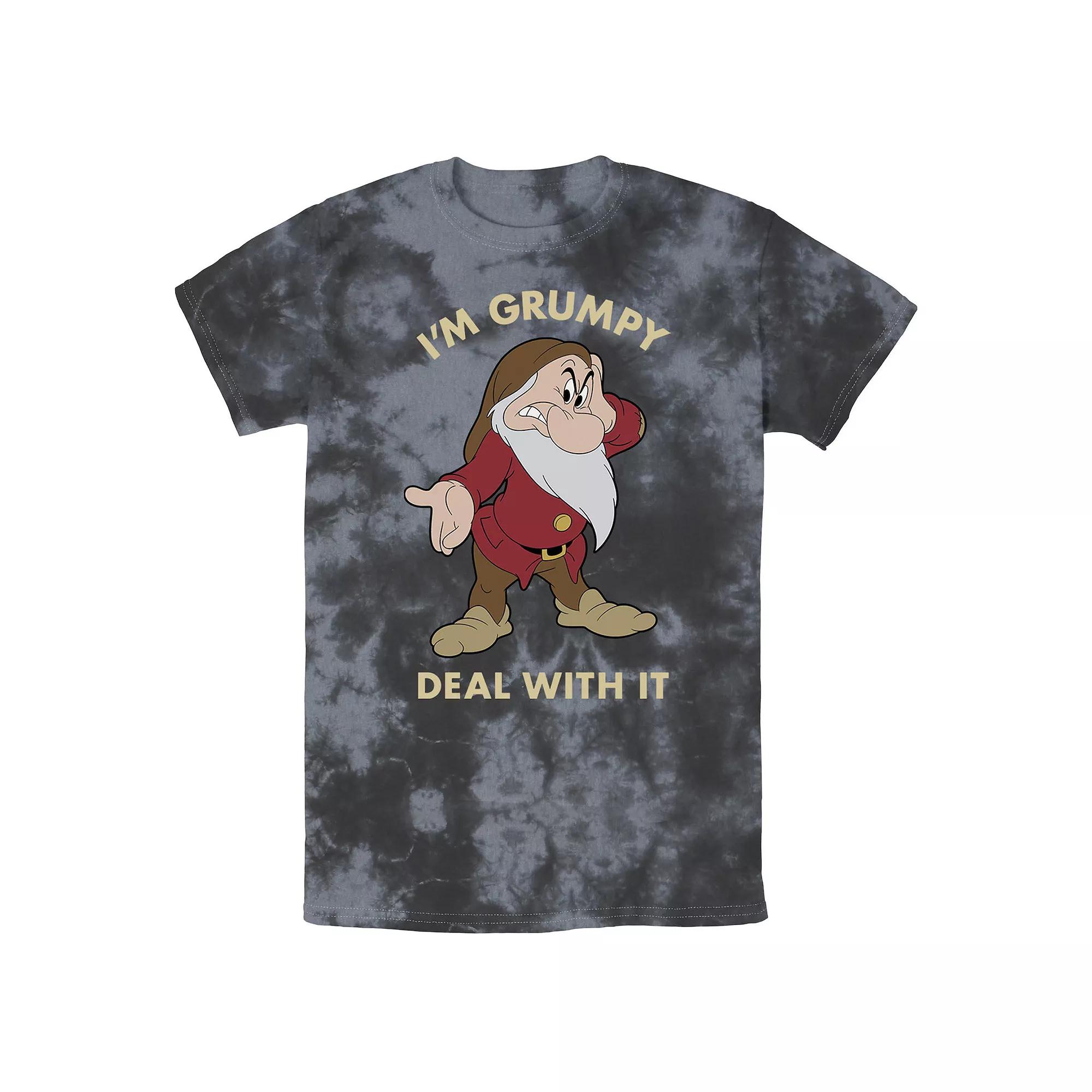 Men's Disney Snow White I'm Grumpy Deal With It Portrait Bomabrd Wash Tee,  Product Image