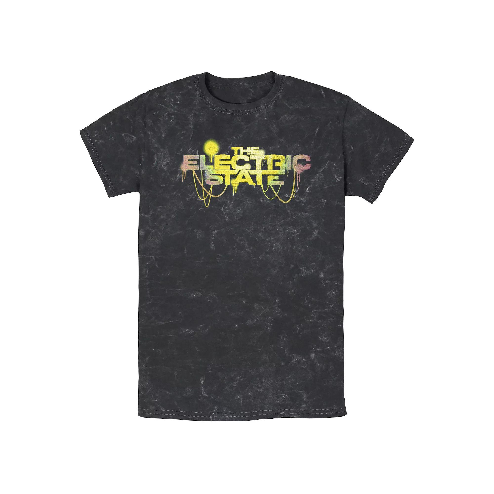 Men's The Electric State Title Logo Mineral Wash Graphic Tee,  Product Image