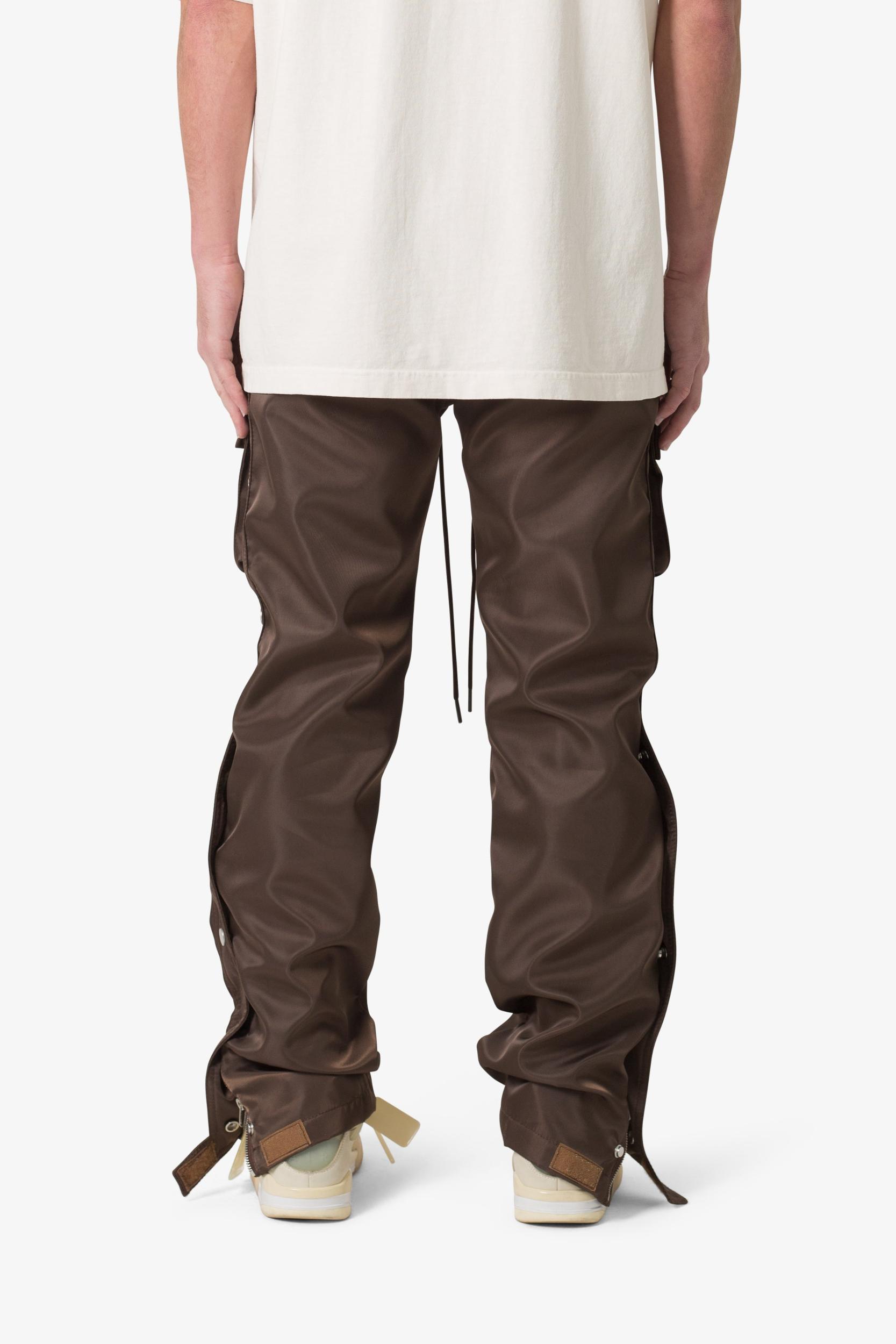Snap Front Cargo Pants - Brown Product Image