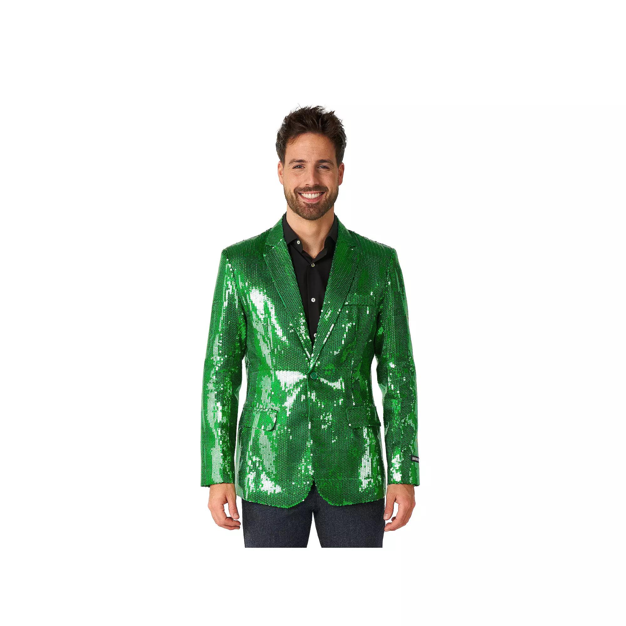 Men's Suitmeister Christmas New Years Eve Party Blazer, Size: XXL, Sequins Green Product Image
