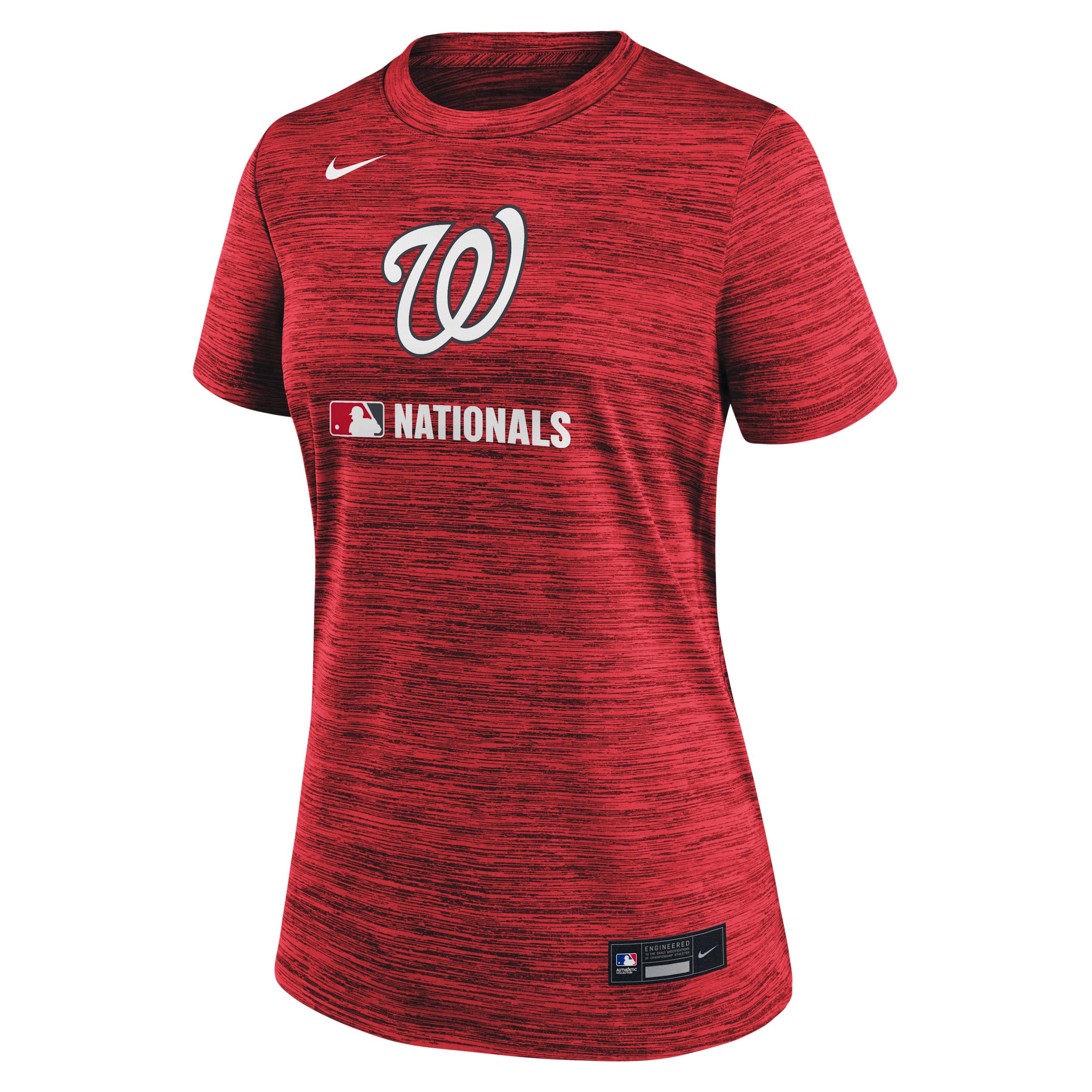 Washington Nationals Authentic Collection Velocity Nike Womens Dri-FIT MLB T-Shirt | 03EY62QWTL-WLZ Product Image