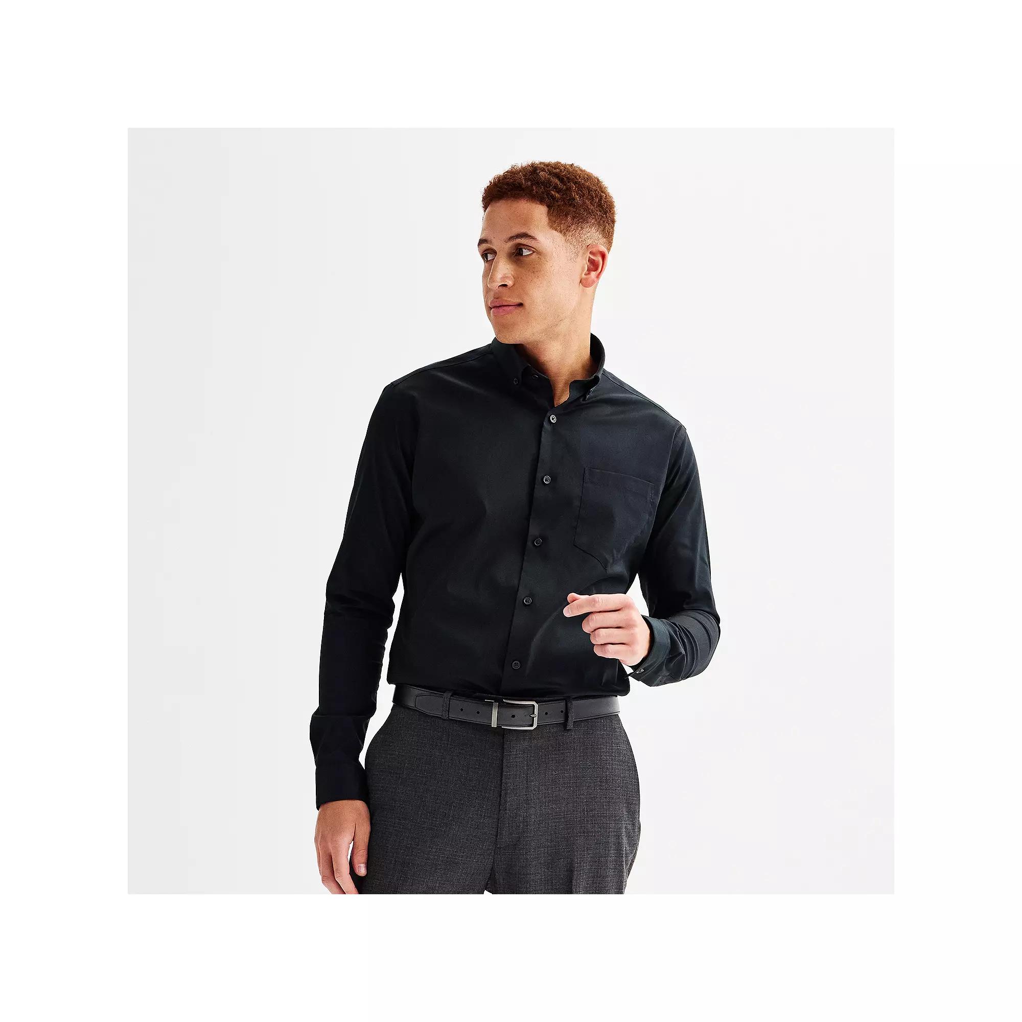 Mens Apt. 9 Wrinkle Free Regular-Fit Button Down Collar Dress Shirt Product Image