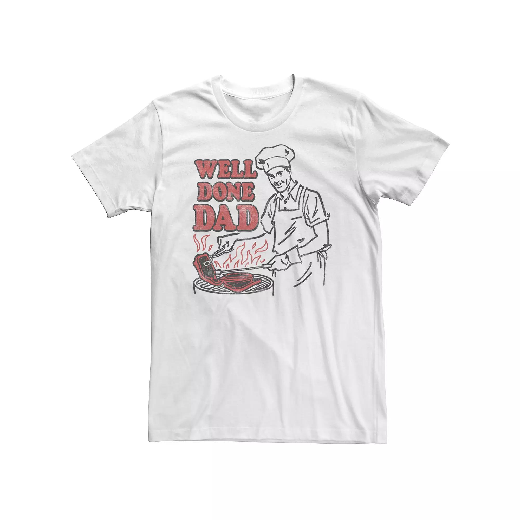 Big & Tall "Well Done Dad" Grilling Barbecue Father's Day Tee, Men's,  Product Image