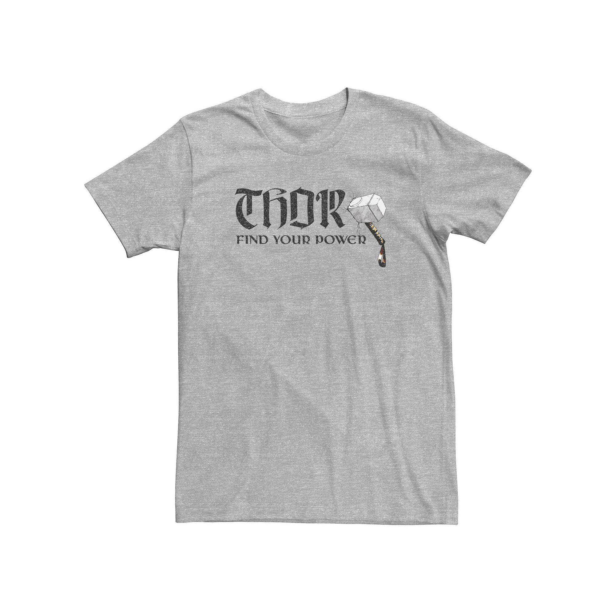 Men's Marvel Thor Find Your Power Hammer Tee, Size: XXL, Athletic Grey Product Image