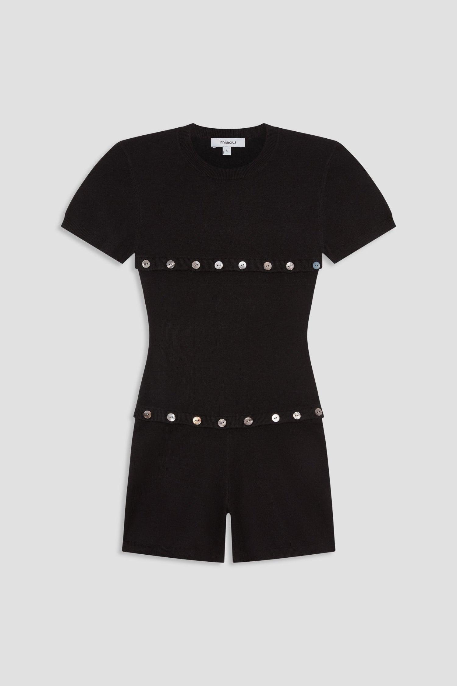 JOSIE KNIT ROMPER - BLACK Product Image