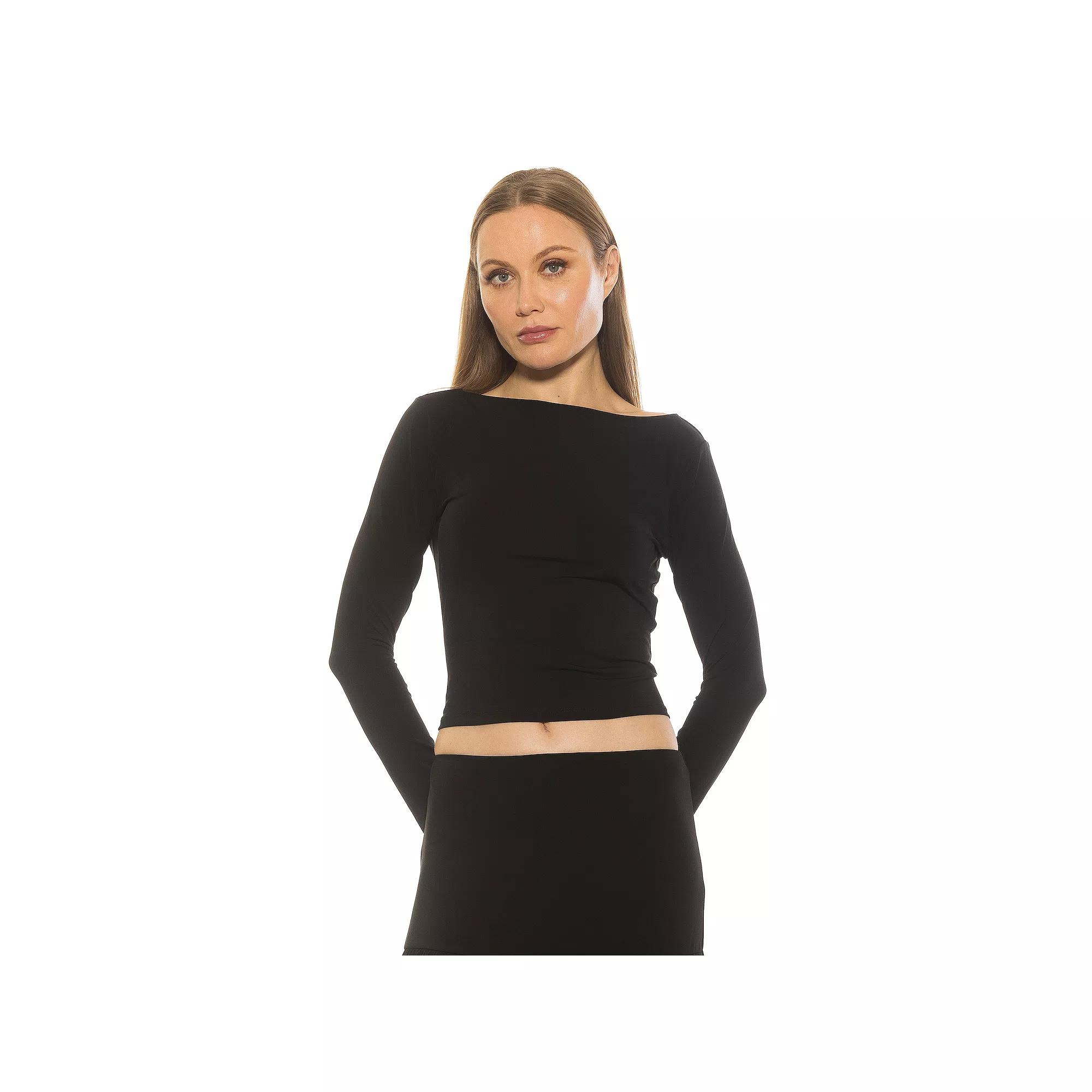 Women's ALEXIA ADMOR Dahlia Boatneck Long Sleeve Shirt,  Product Image