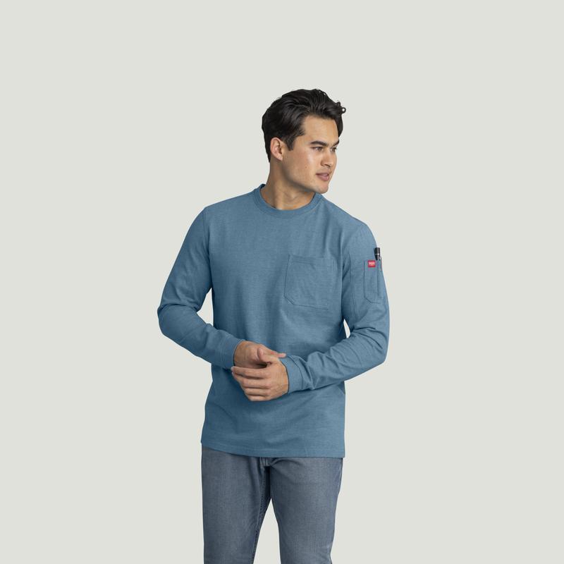 Red Kap Men's Slim Fit Cotton Long Sleeve Pocket T-Shirt Product Image