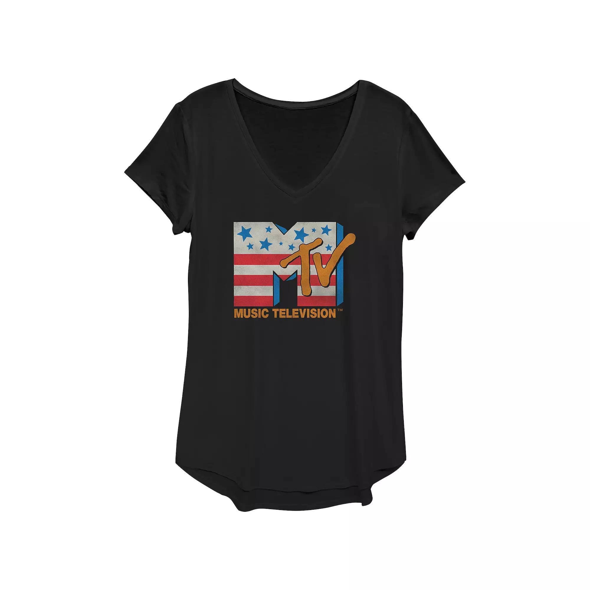 Disney's Minnie Mouse Juniors' Spider Web Head V-Neck Graphic Tee, Women's,  Product Image