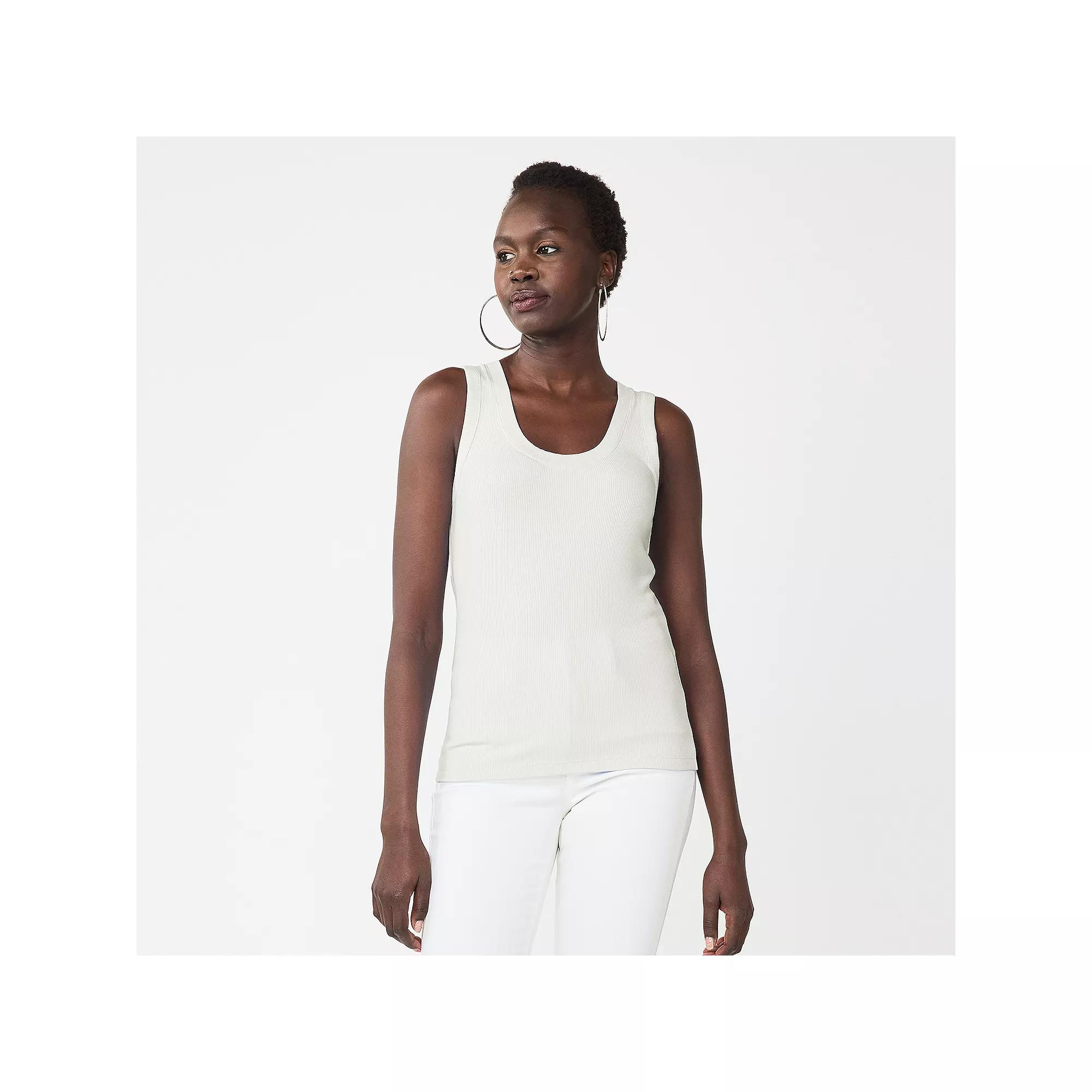 Women's Nine West Fitted Rib Tank Top,  Product Image