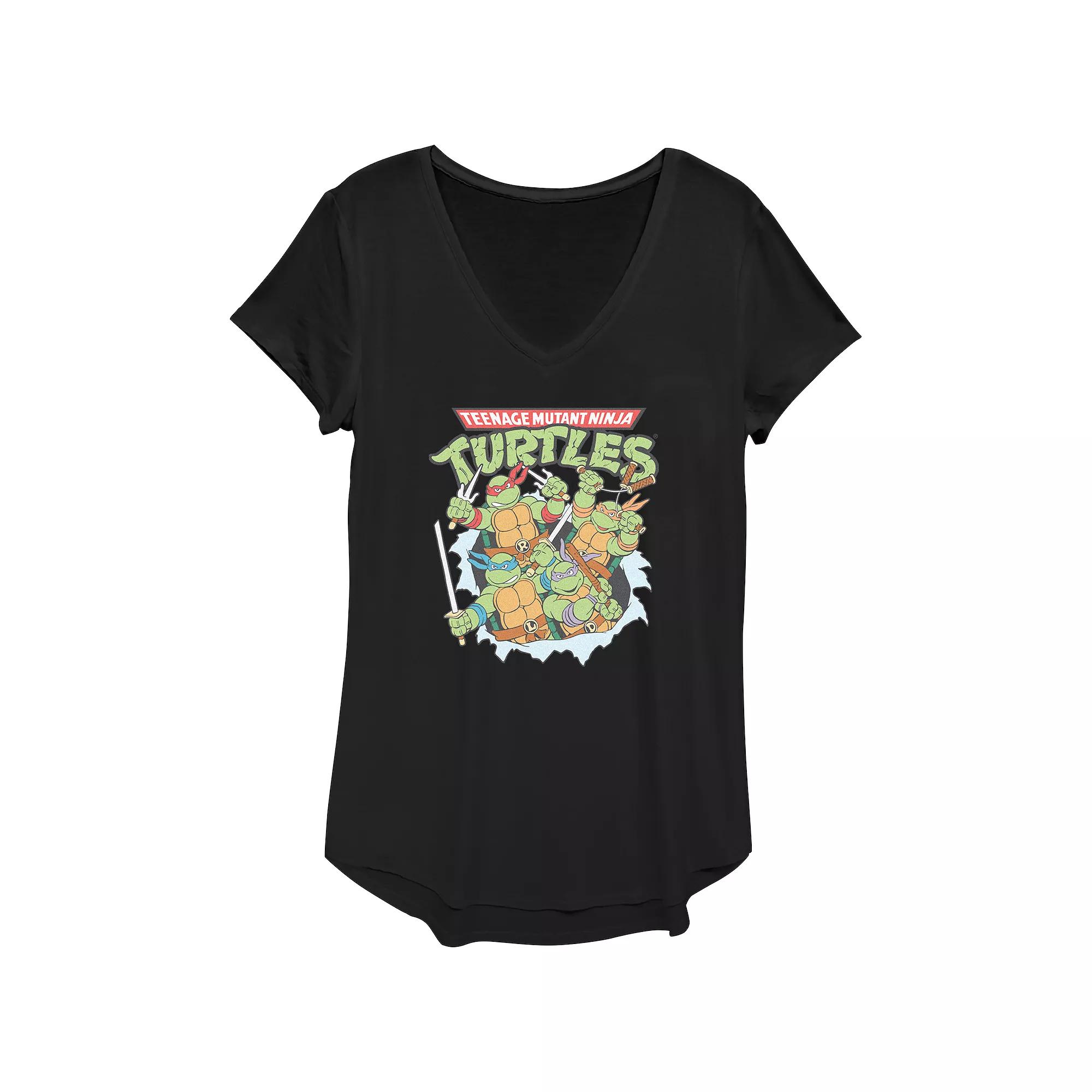 Women's Nickelodeon Teenage Mutant Ninja Turtles Classic Tear Graphic Tee, Girl's,  Product Image