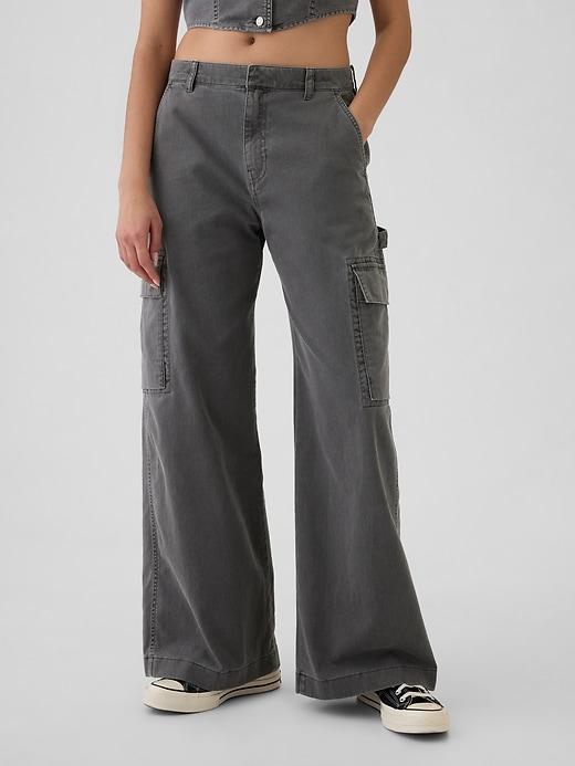 Mid Rise Cargo Baggy Khakis Product Image