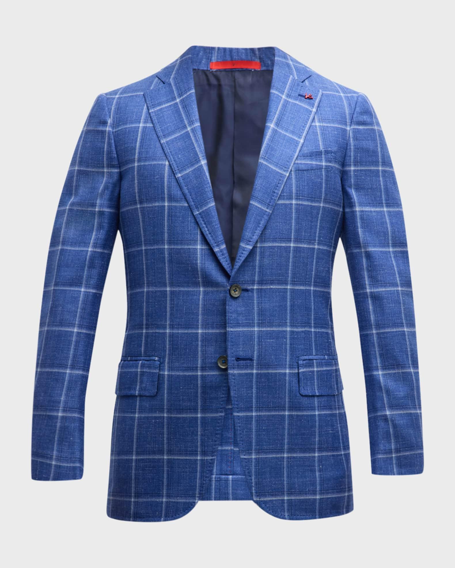 Men's Plaid Cashmere-Blend Sport Coat Product Image