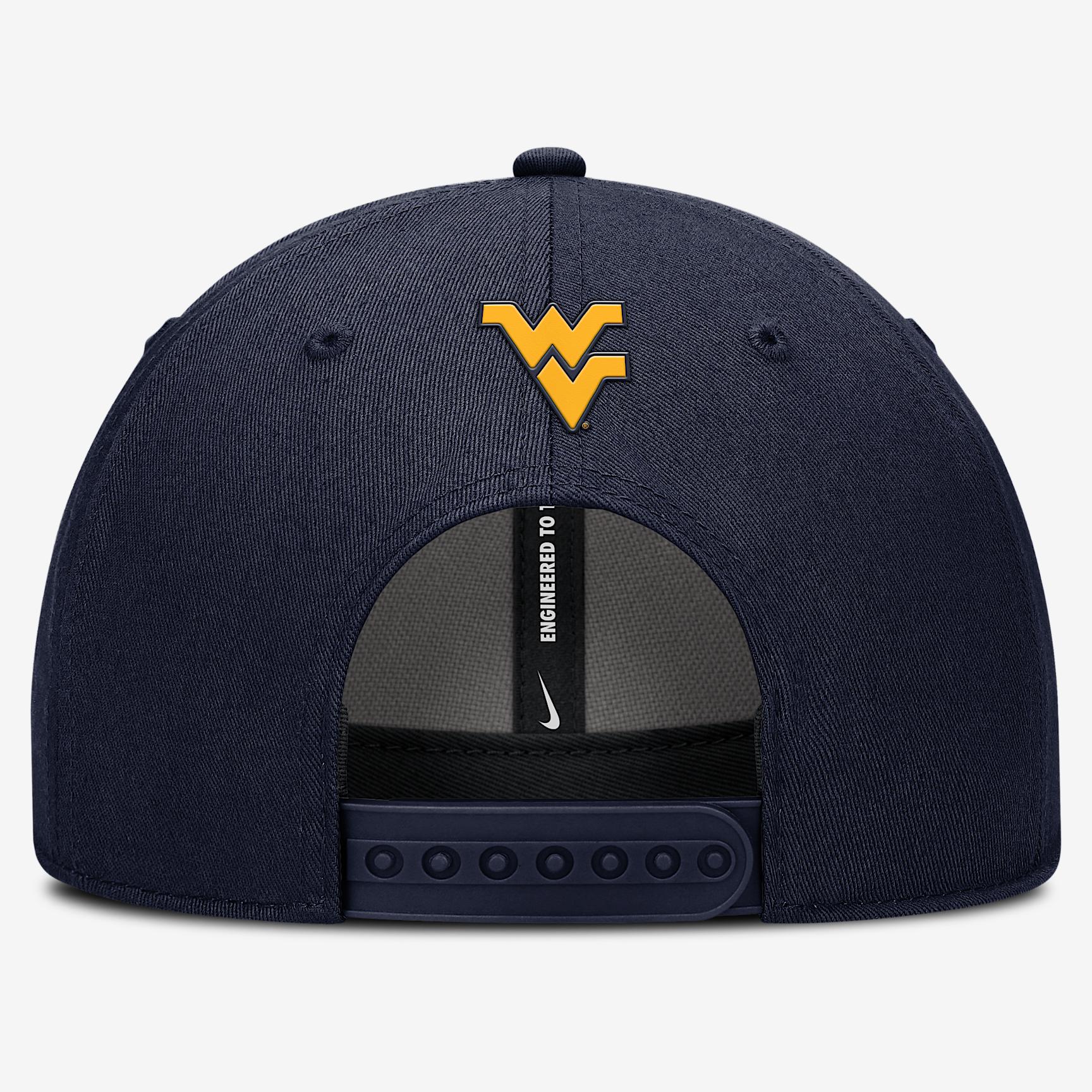 West Virginia Sideline Rise Practice Nike Mens College Adjustable Hat | NC2341SWVN-BQX Product Image