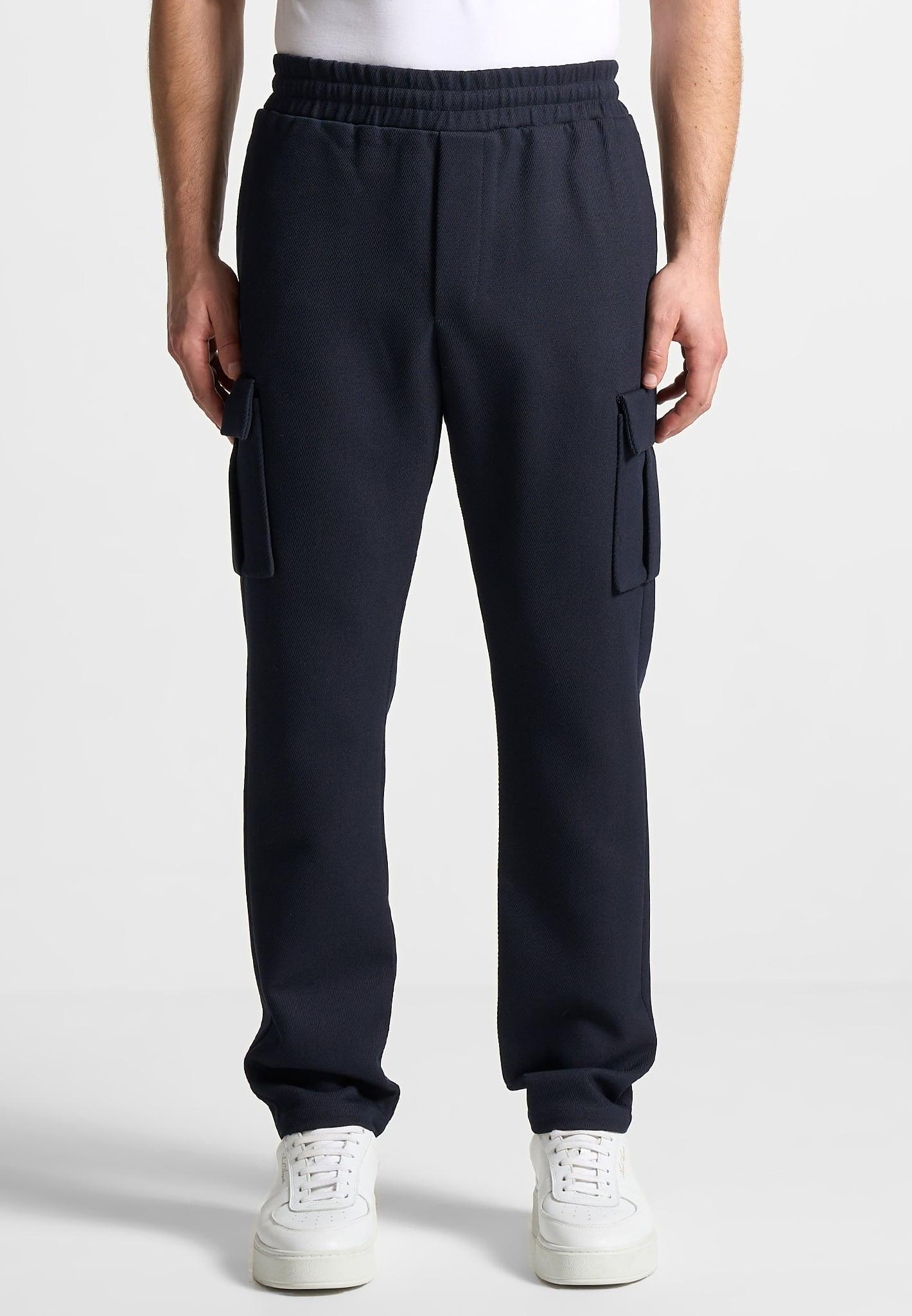 Twill Cargo Regular Fit Pants - Navy Male Product Image