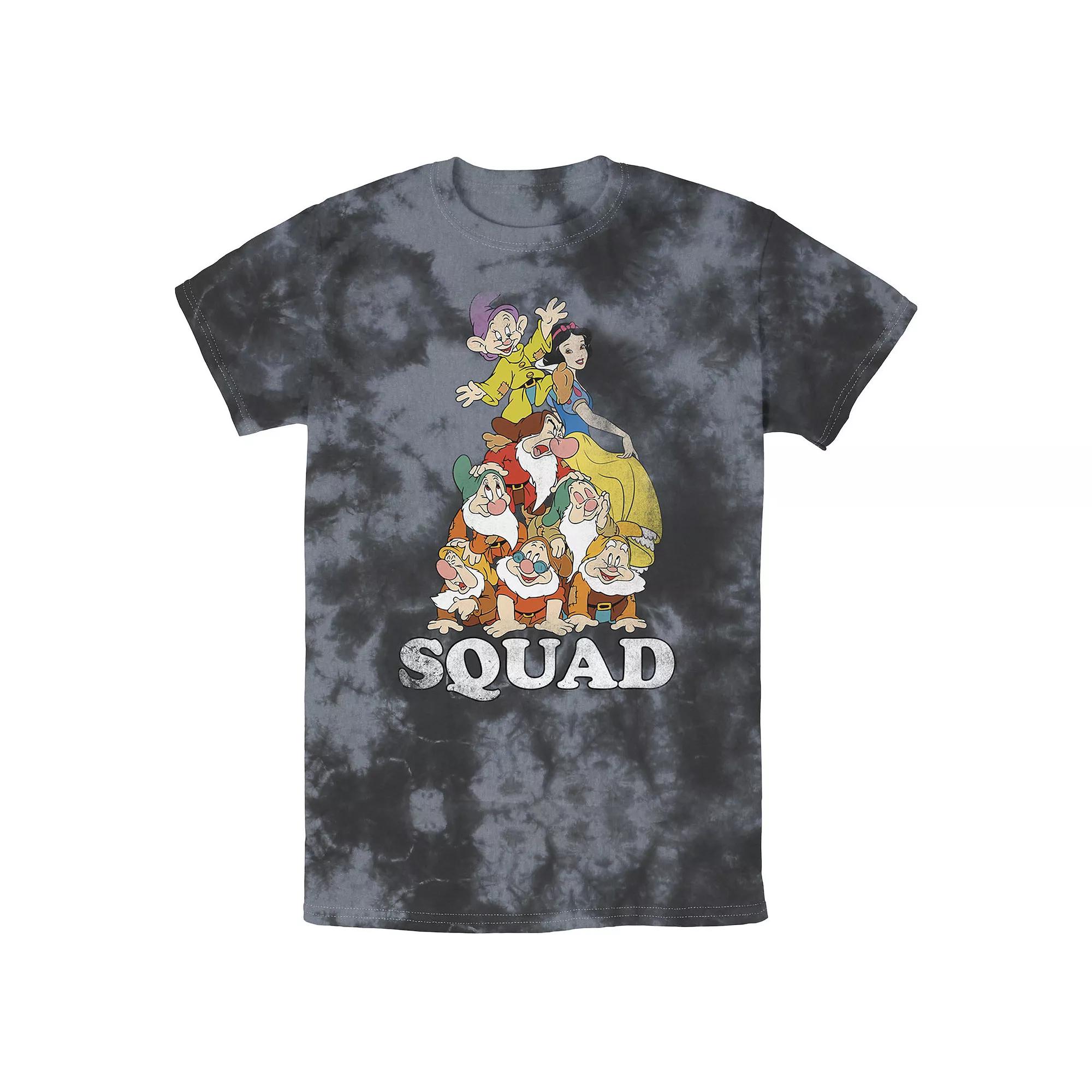 Men's Disney Snow White Seven Dwarves Squad Pile Bomabrd Wash Tee, Size: Medium, White Blue Product Image