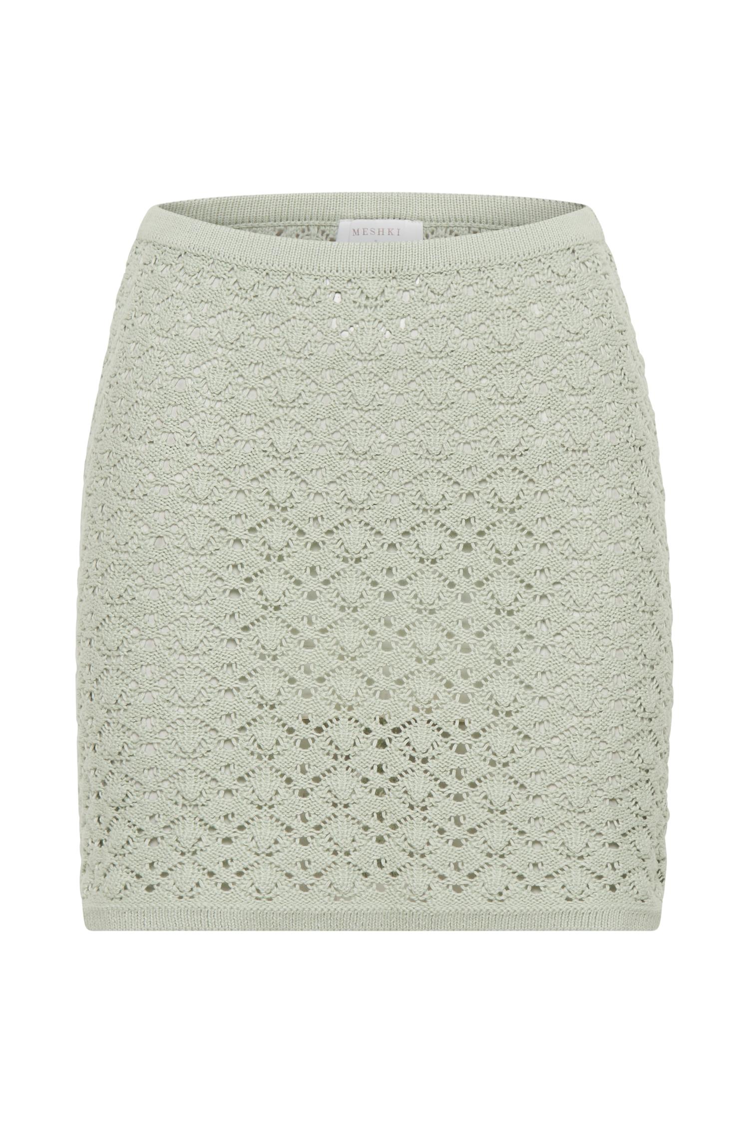 Murphy A-Line Knit Mini Skirt - Pastel Green Product Image